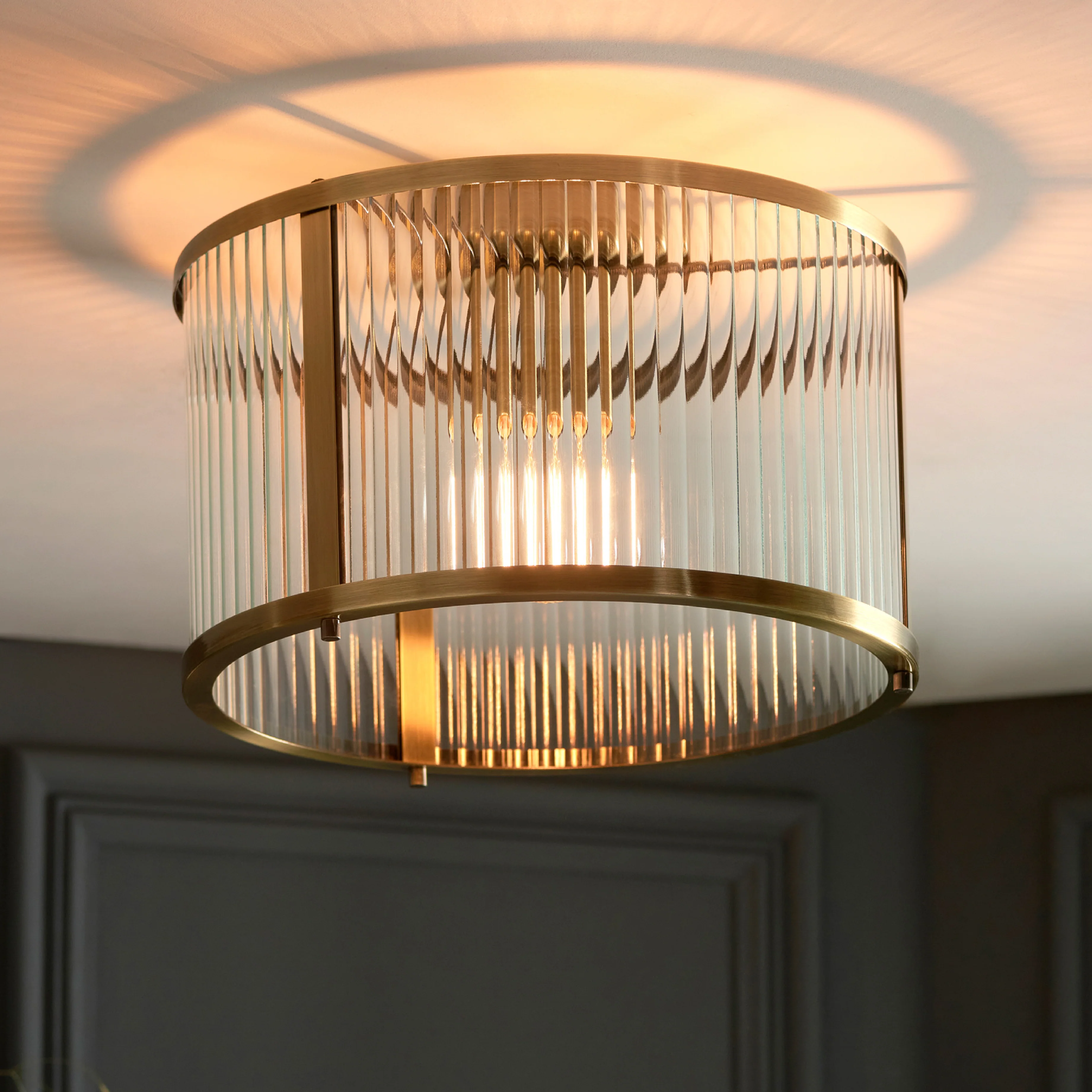 Ridgeton 1 Bulb Ceiling Light | Antique Brass - Image 5