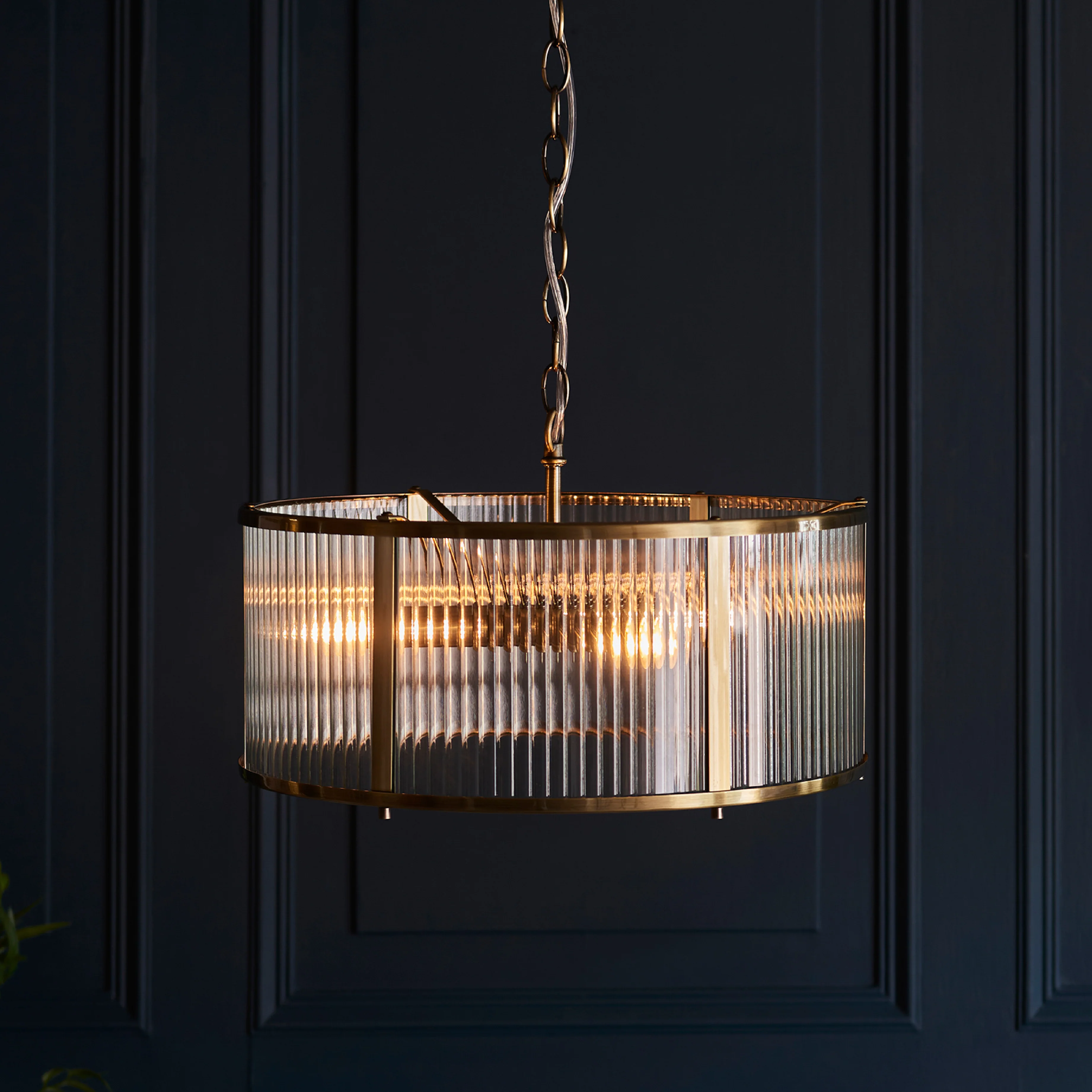 Ridgeton 3 Bulb Pendant Light | Antique Brass