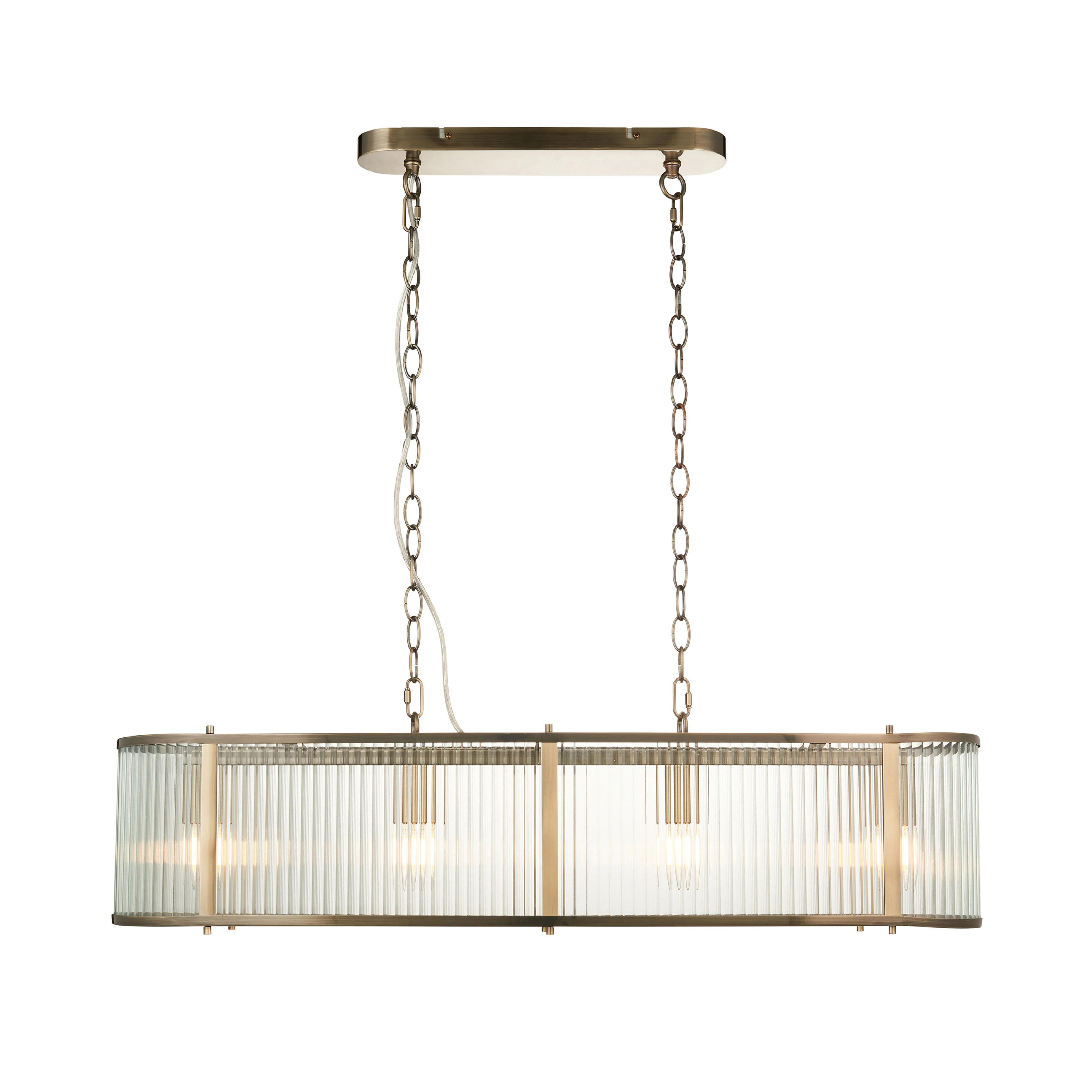 Ridgeton 4 Bulb Pendant Light Fitting | Antique Brass - Image 3