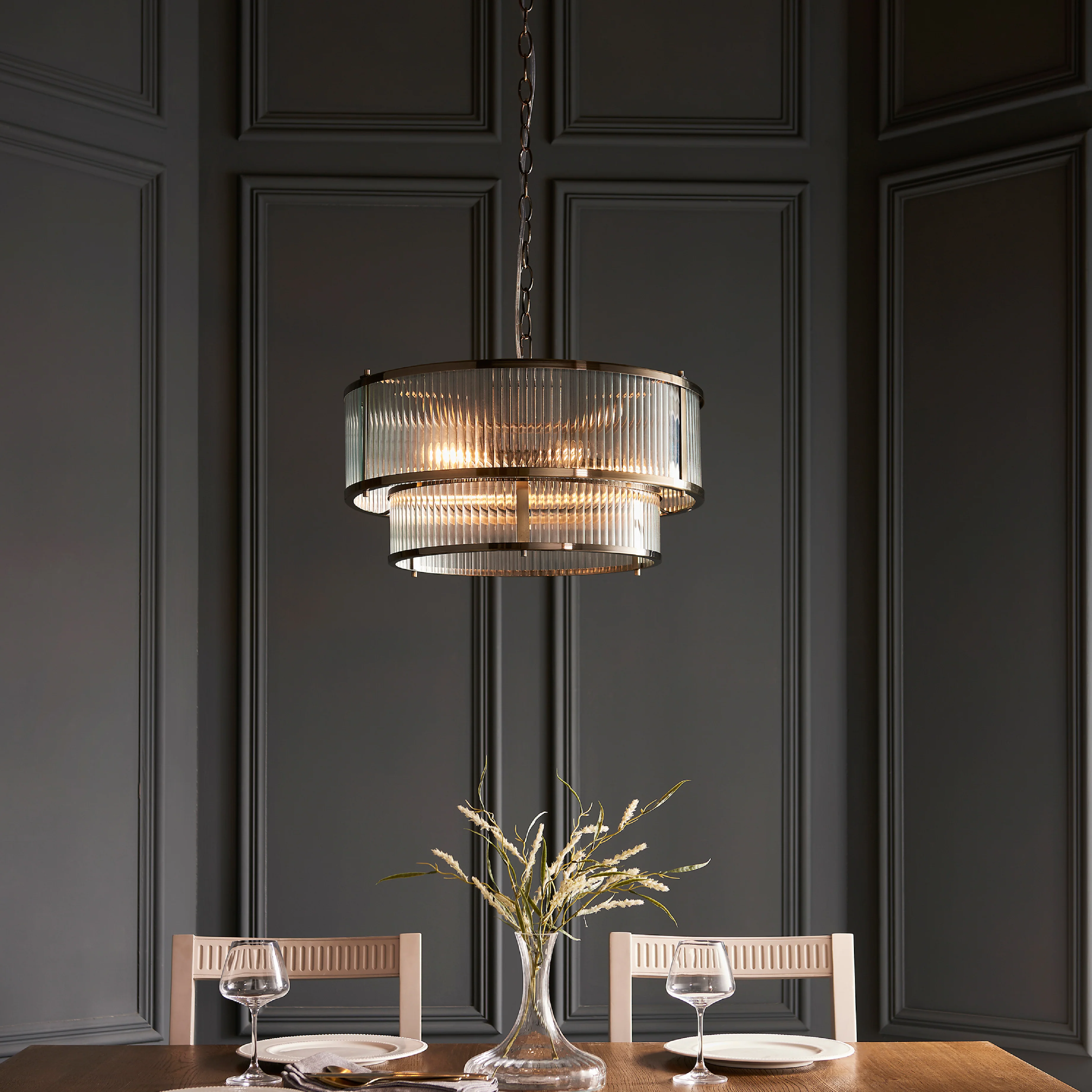 Ridgeton 5 Bulb Pendant Light Fitting | Antique Brass
