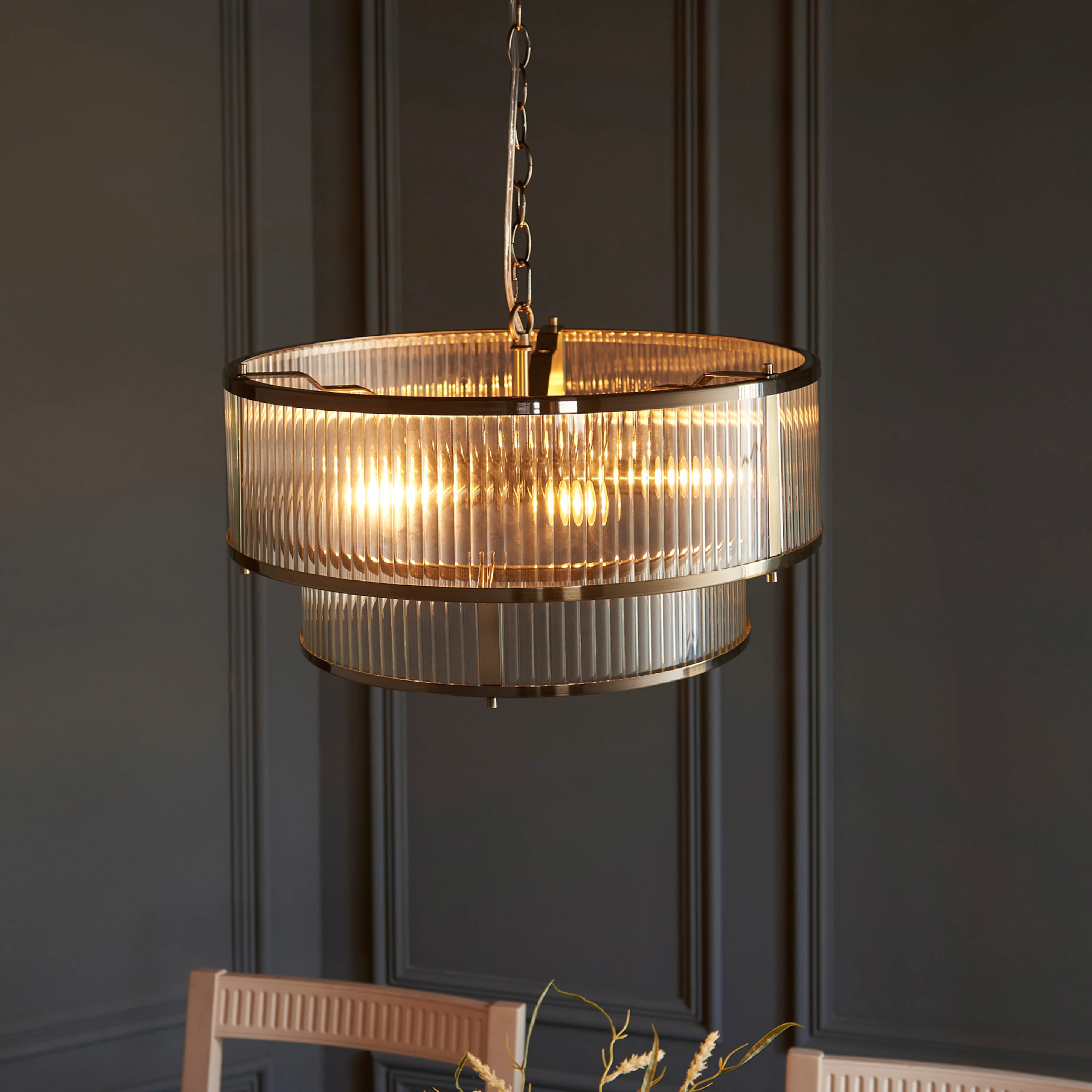 Ridgeton 5 Bulb Pendant Light Fitting | Antique Brass - Image 2