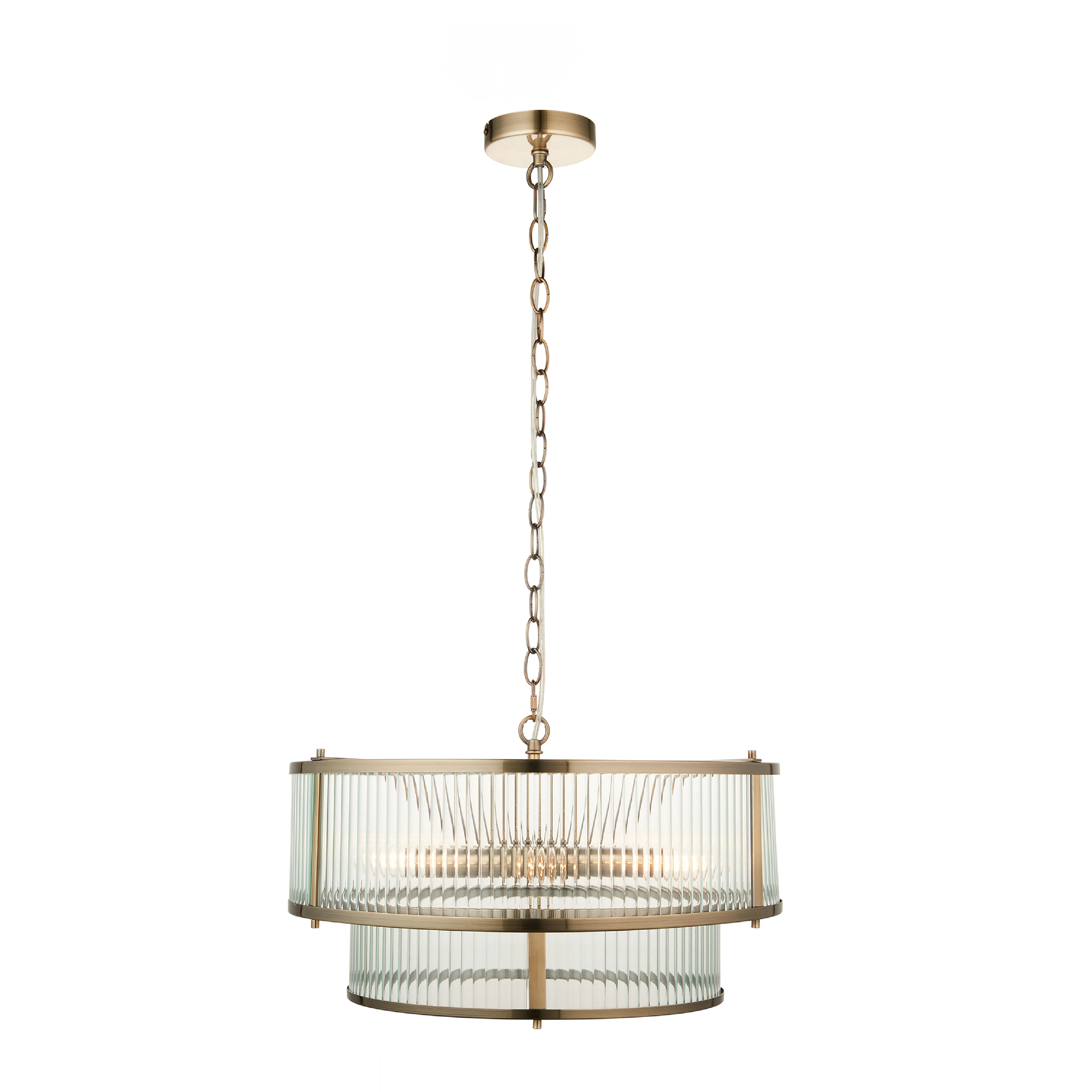 Ridgeton 5 Bulb Pendant Light Fitting | Antique Brass - Image 4