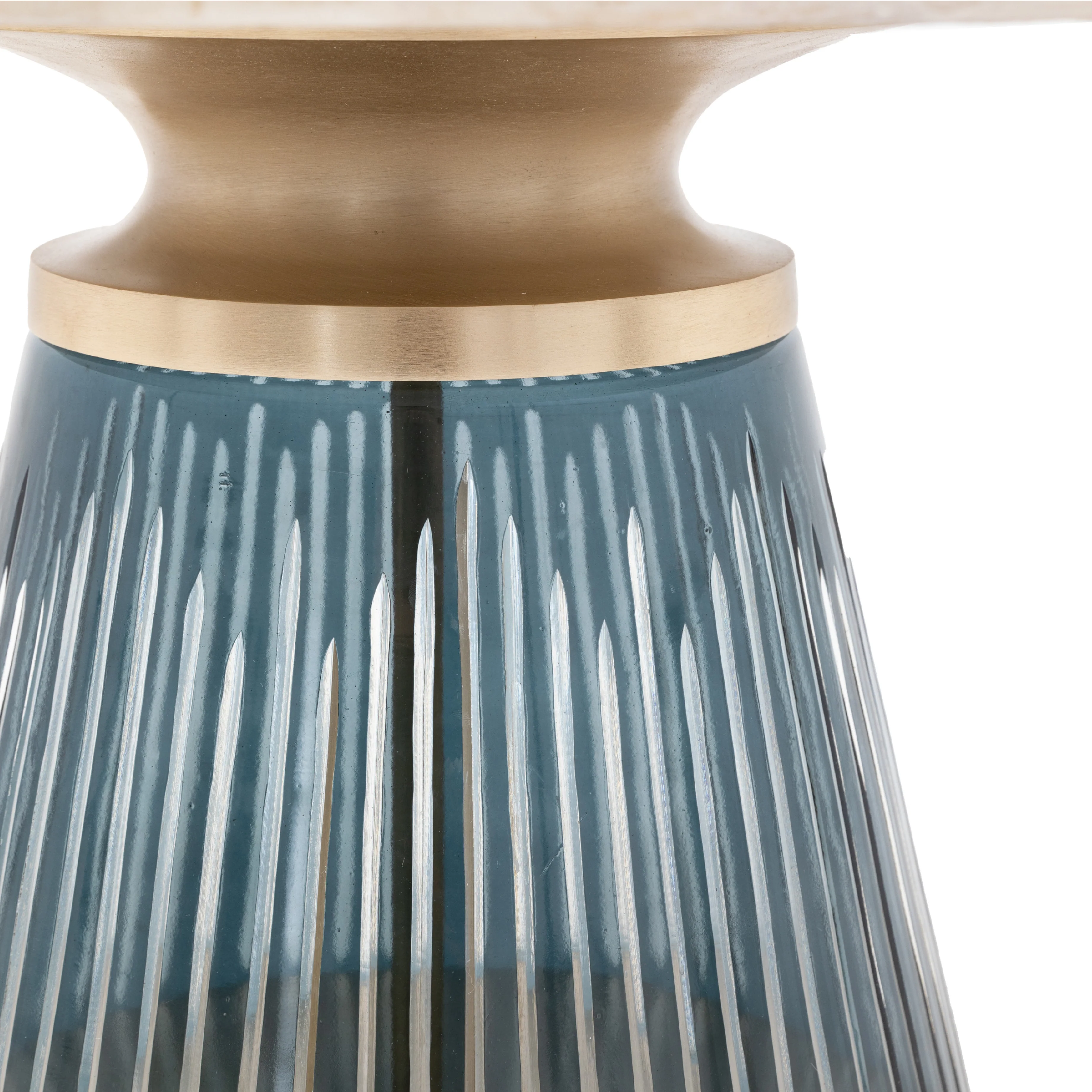 Seville Fluted Marble Top Coffee Table | Blue - Image 4