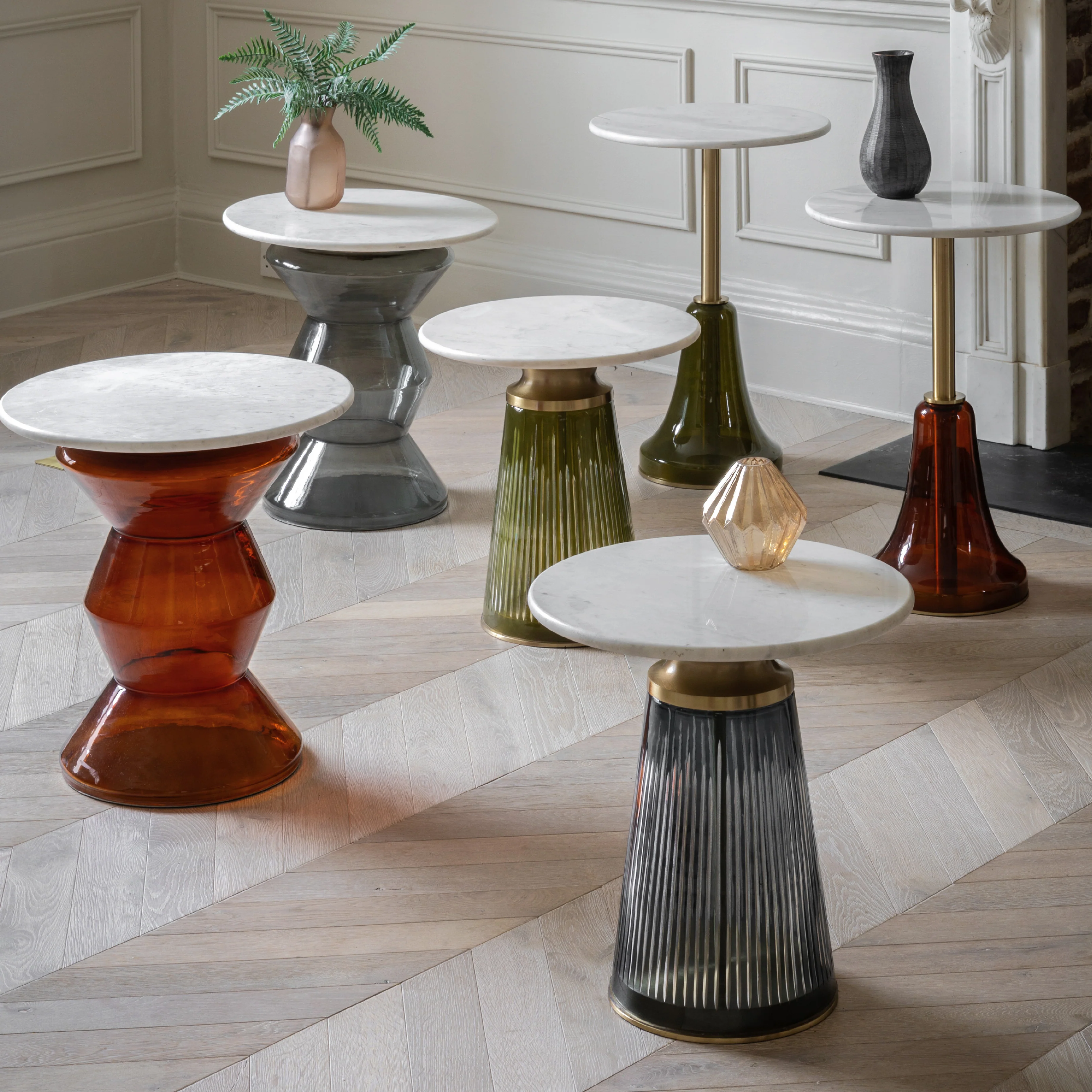 Seville Fluted Marble Top Side Table | Dusk - Image 2