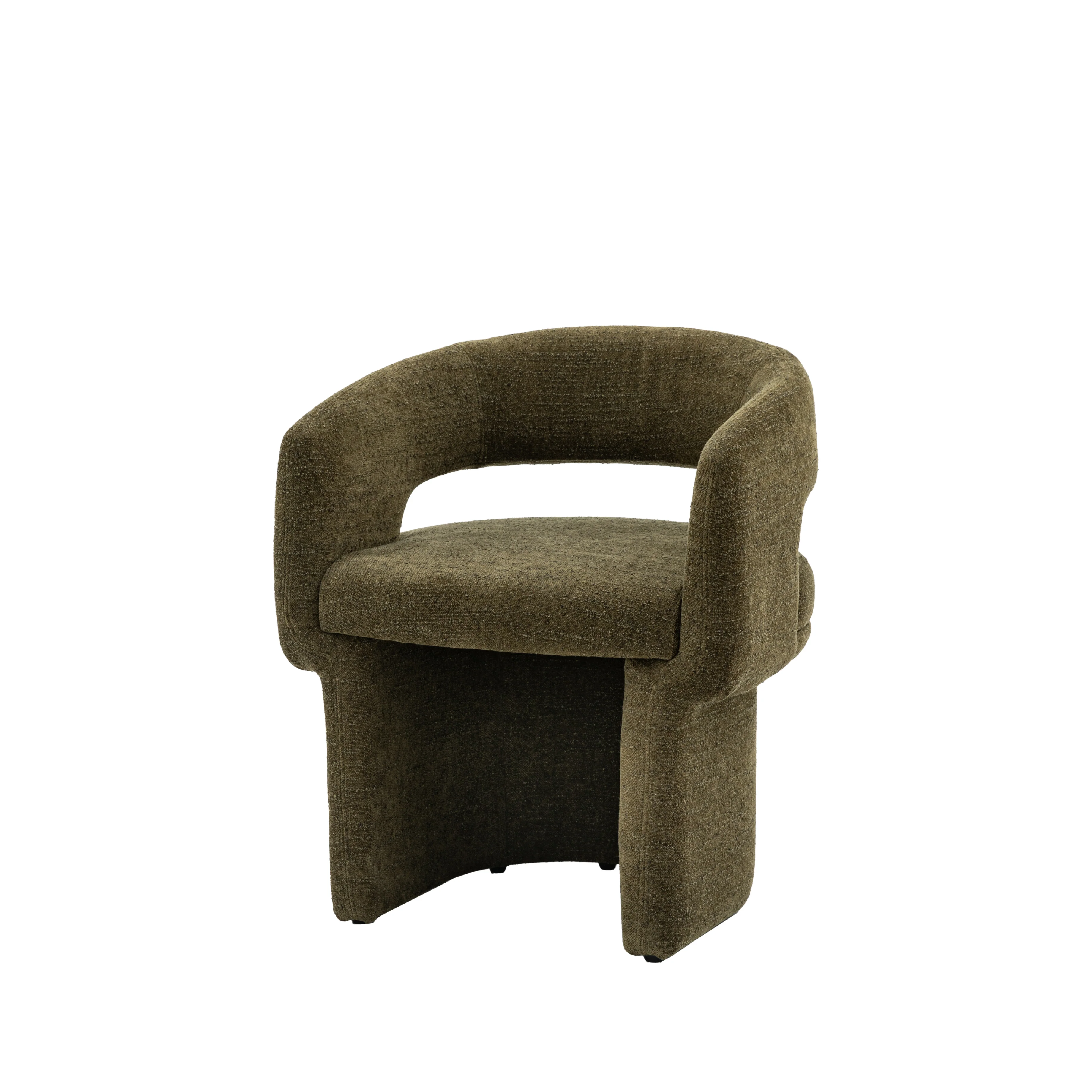 Sloane Curve Boucle Dining Chair | Green - Image 3