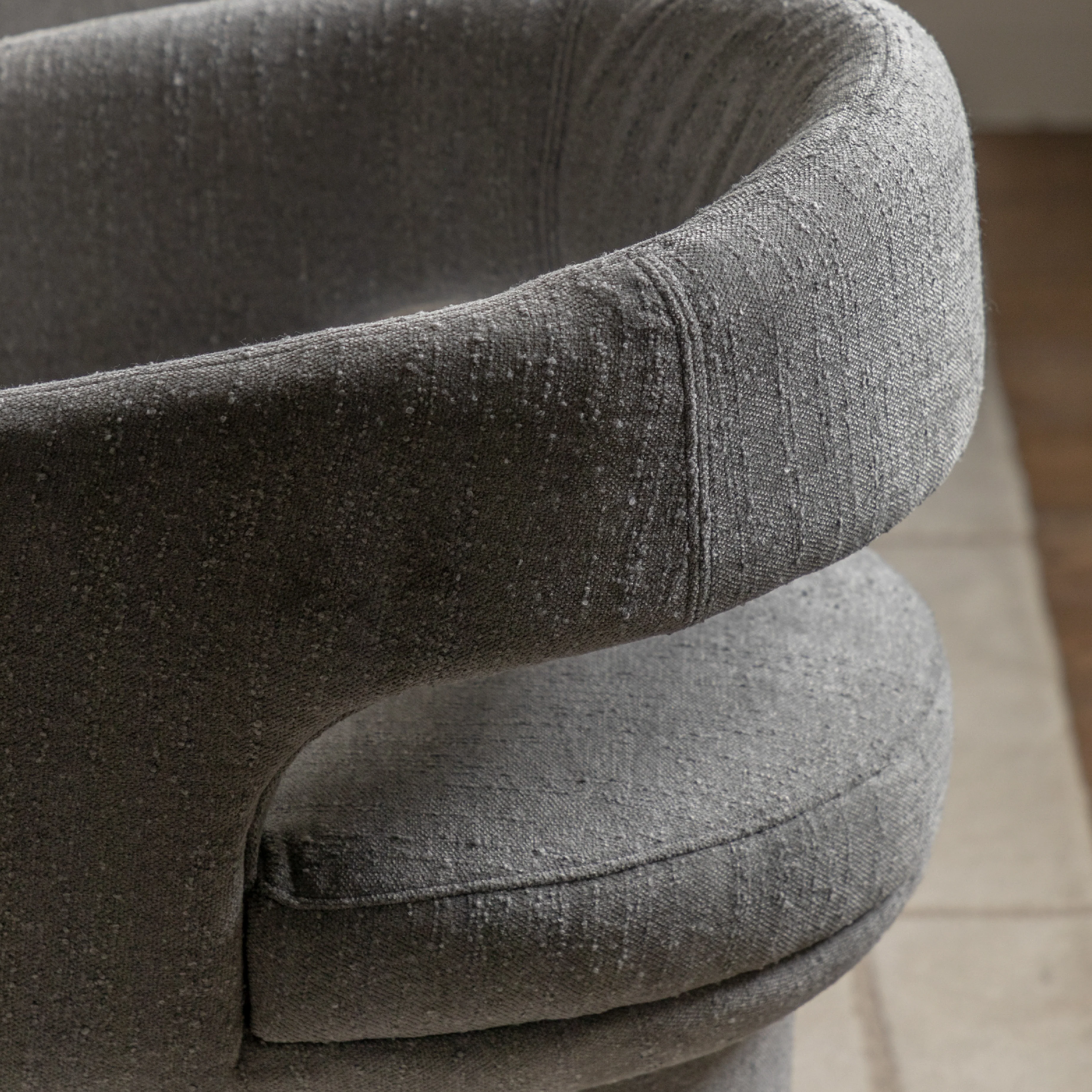 Sloane Curve Boucle Dining Chair | Grey - Image 2