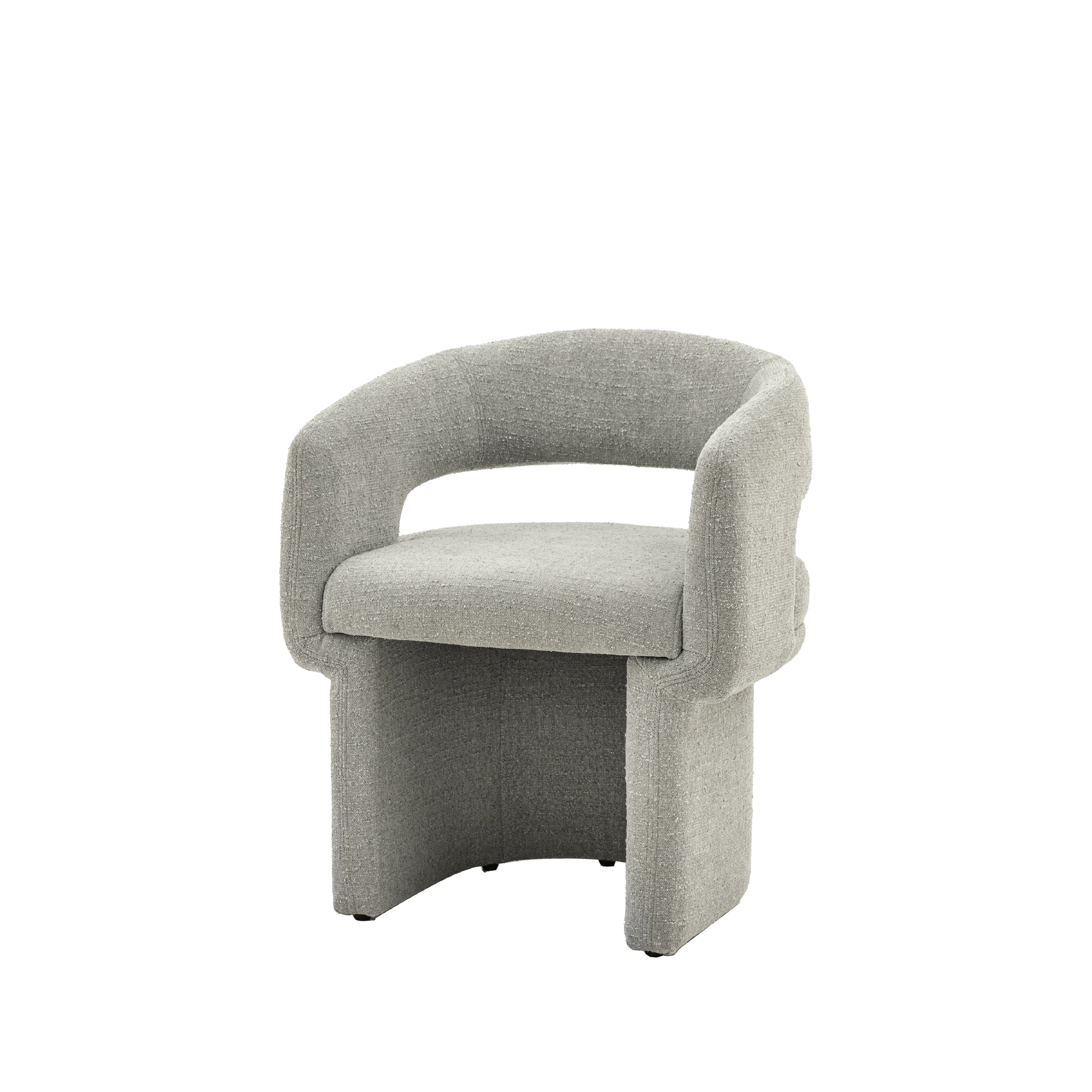 Sloane Curve Boucle Dining Chair | Grey - Image 3