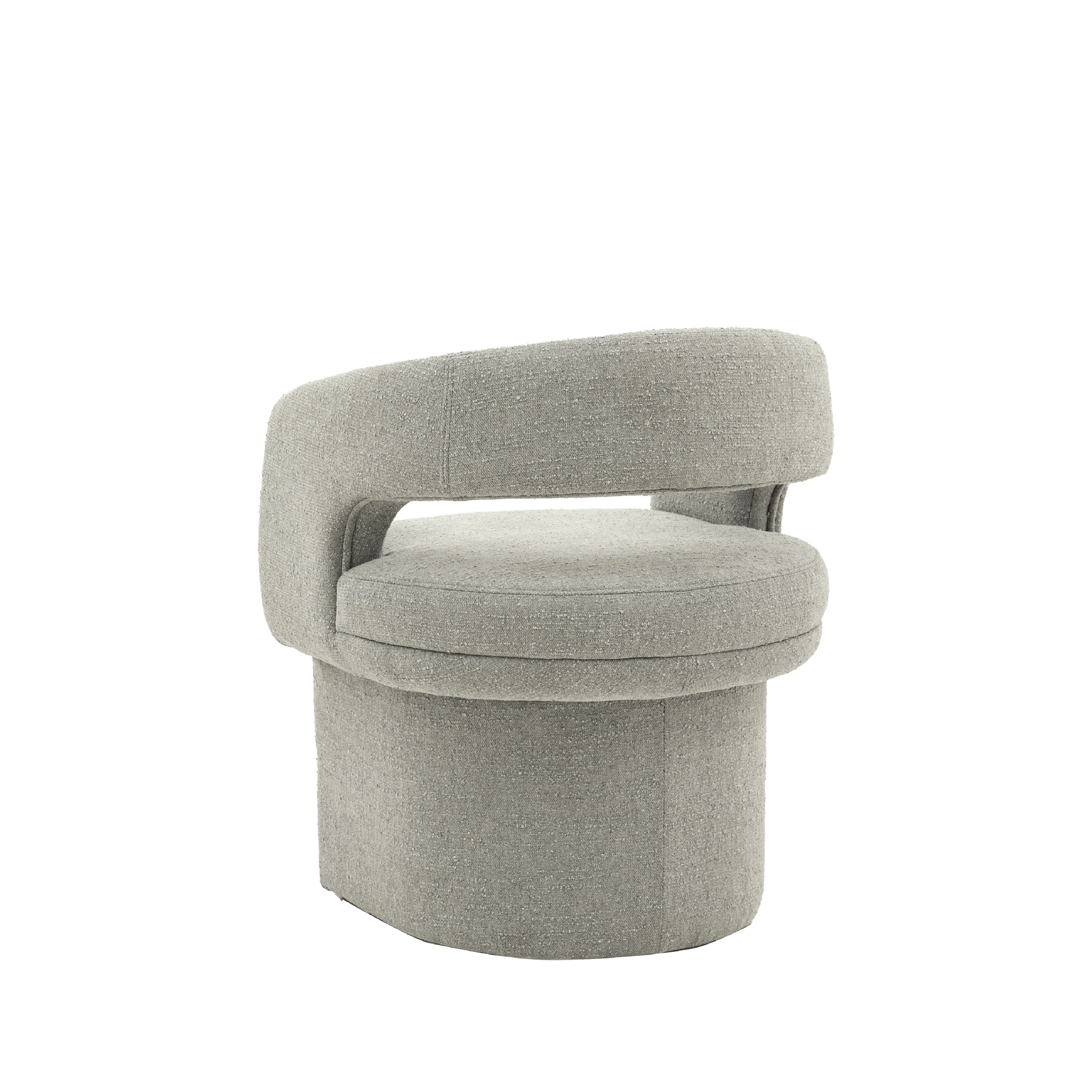 Sloane Curve Boucle Dining Chair | Grey - Image 4