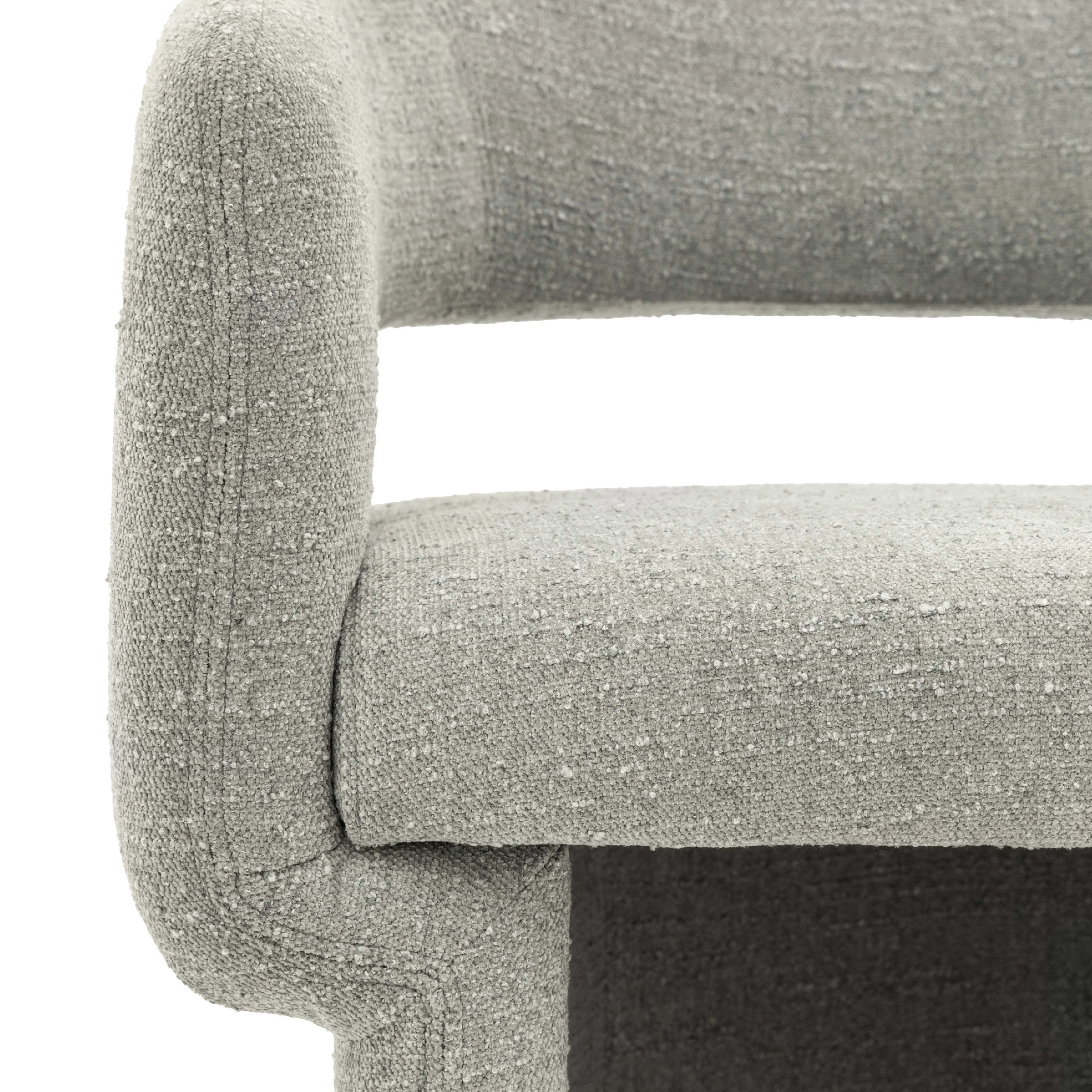 Sloane Curve Boucle Dining Chair | Grey - Image 5