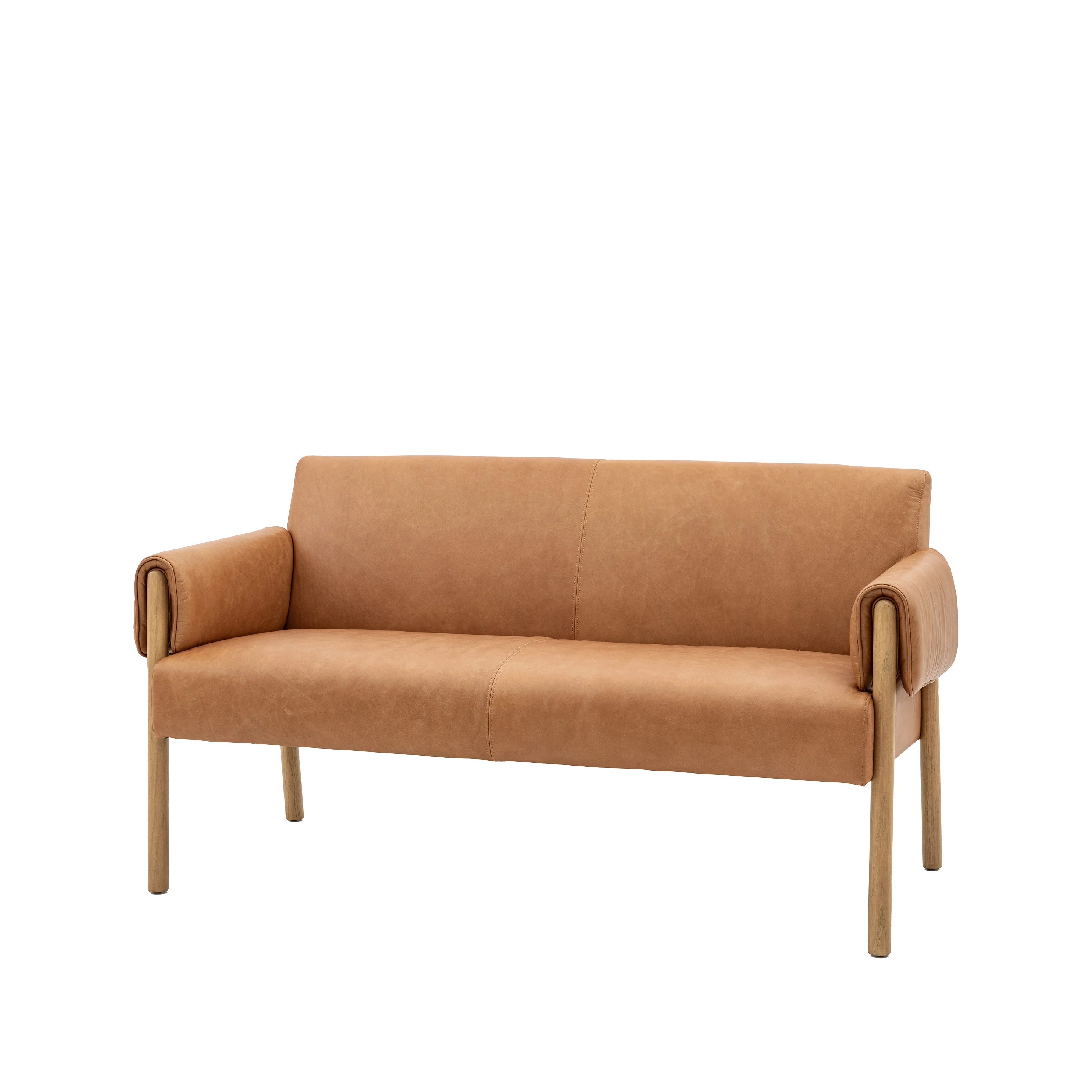 Stratford Leather 2 Seat Sofa | Brown - Image 3