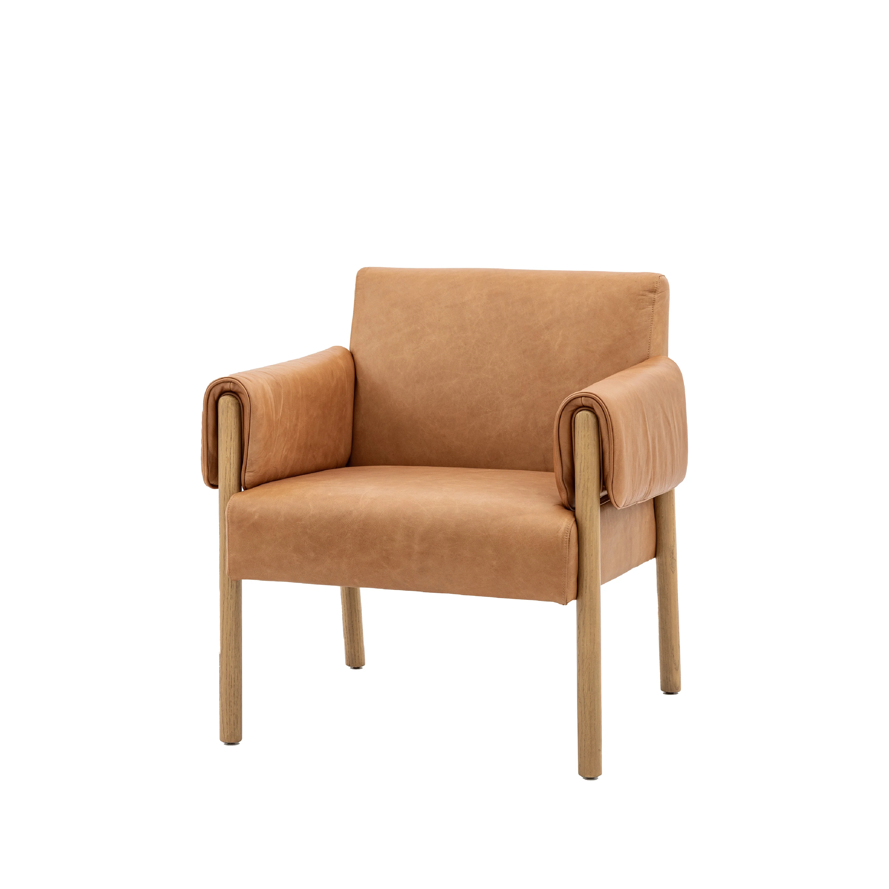 Stratford Leather Armchair | Brown - Image 3