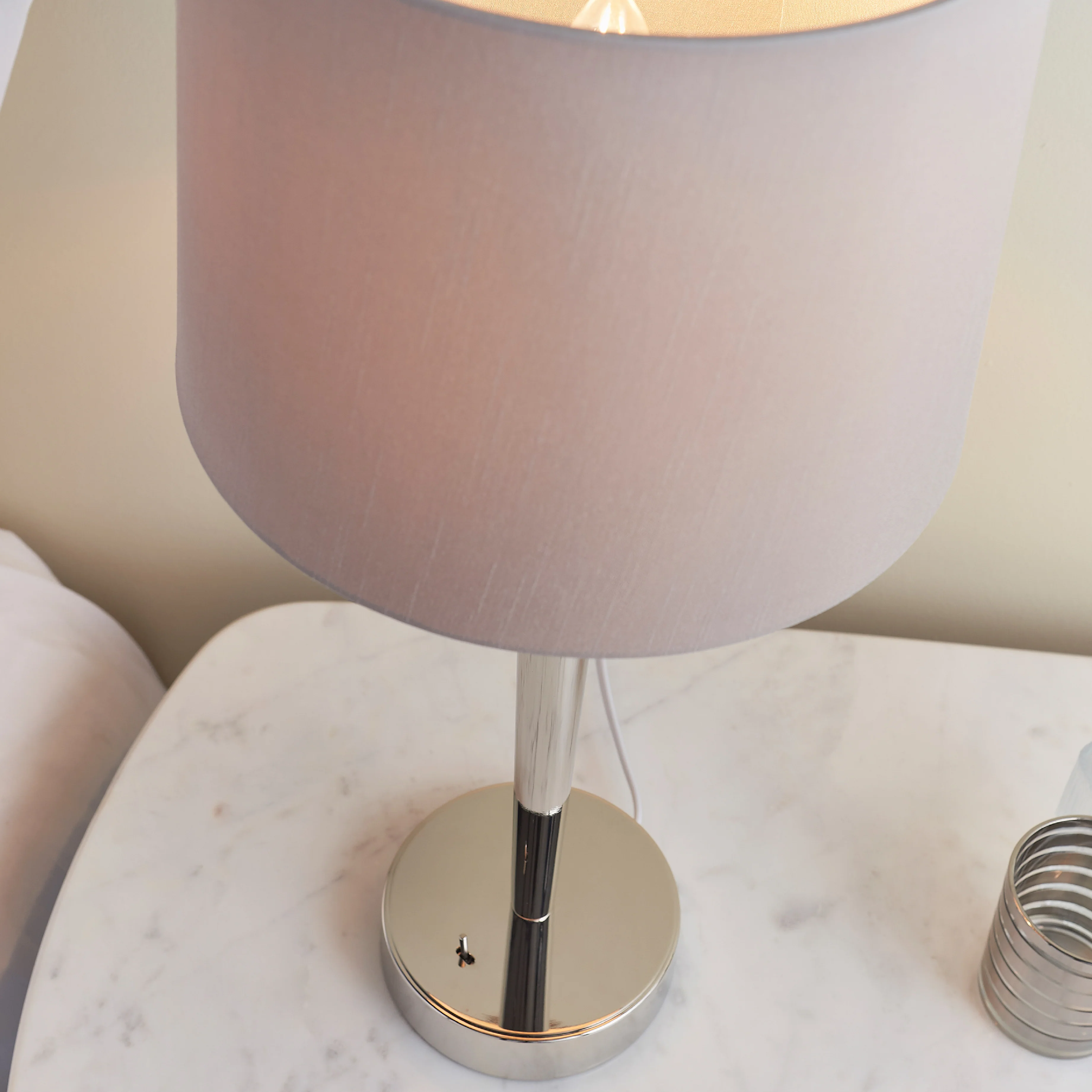 Syon Table Lamp | Bright Nickel/Mink - Image 2
