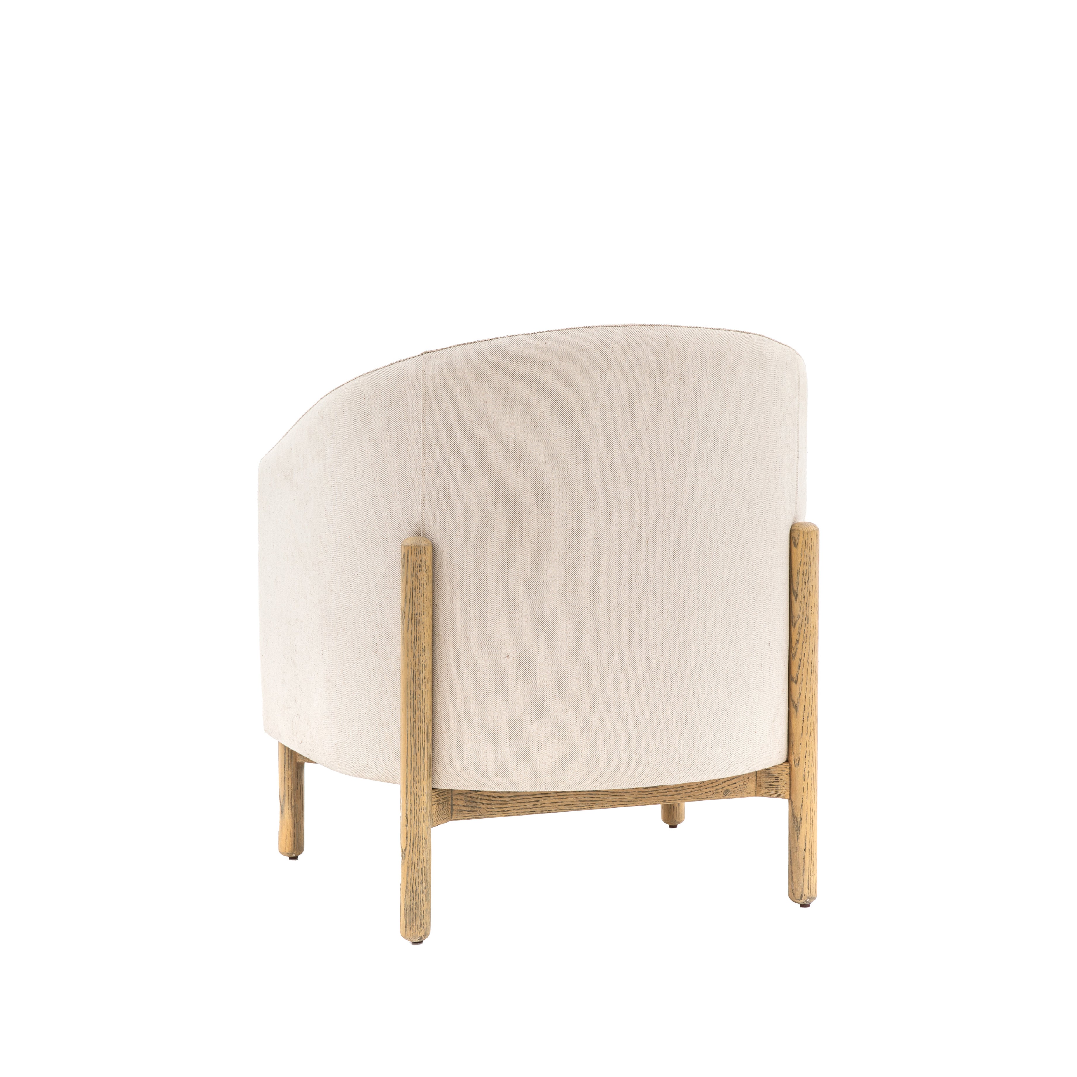 Tindon Curve Fabric Armchair | Natural - Image 4