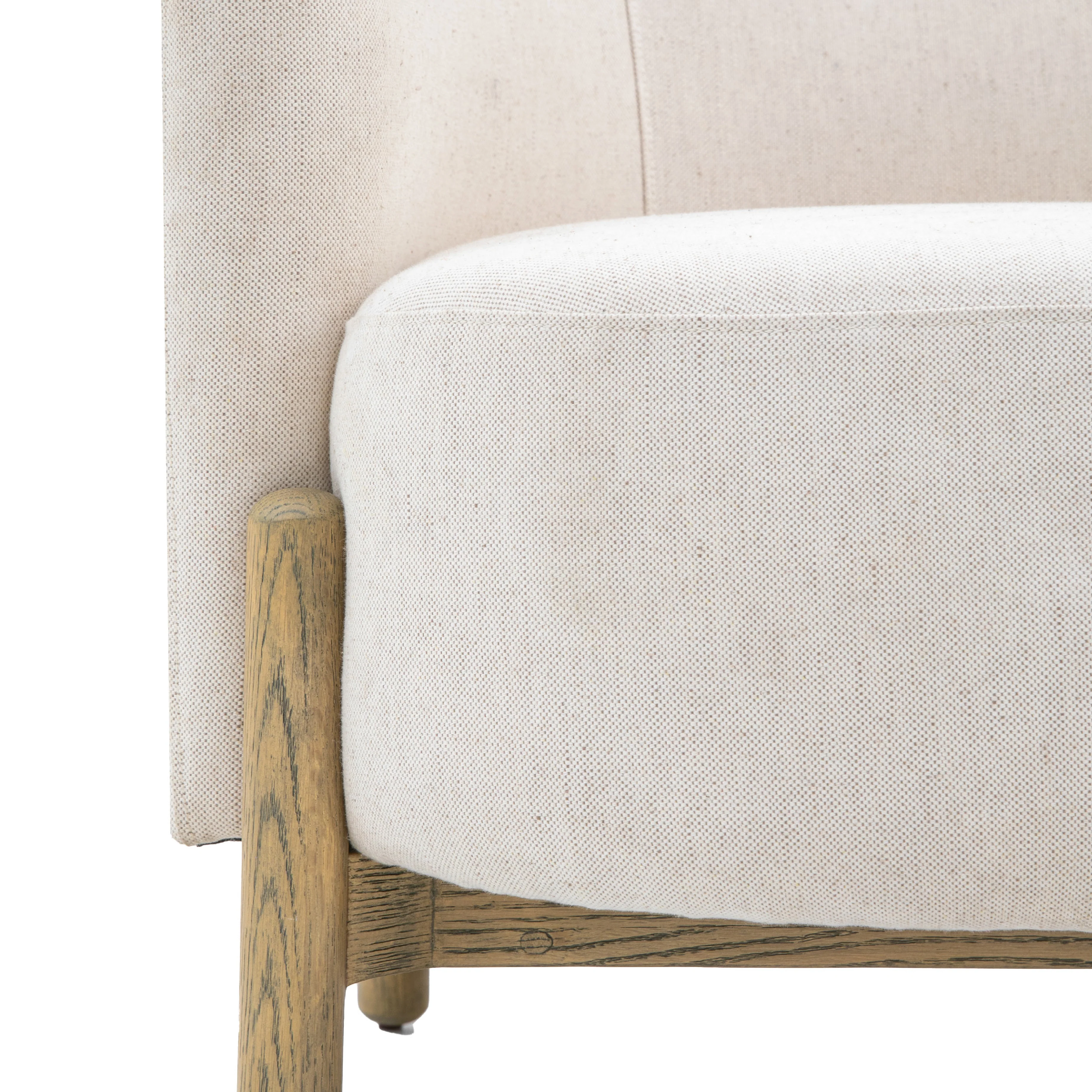 Tindon Curve Fabric Armchair | Natural - Image 5