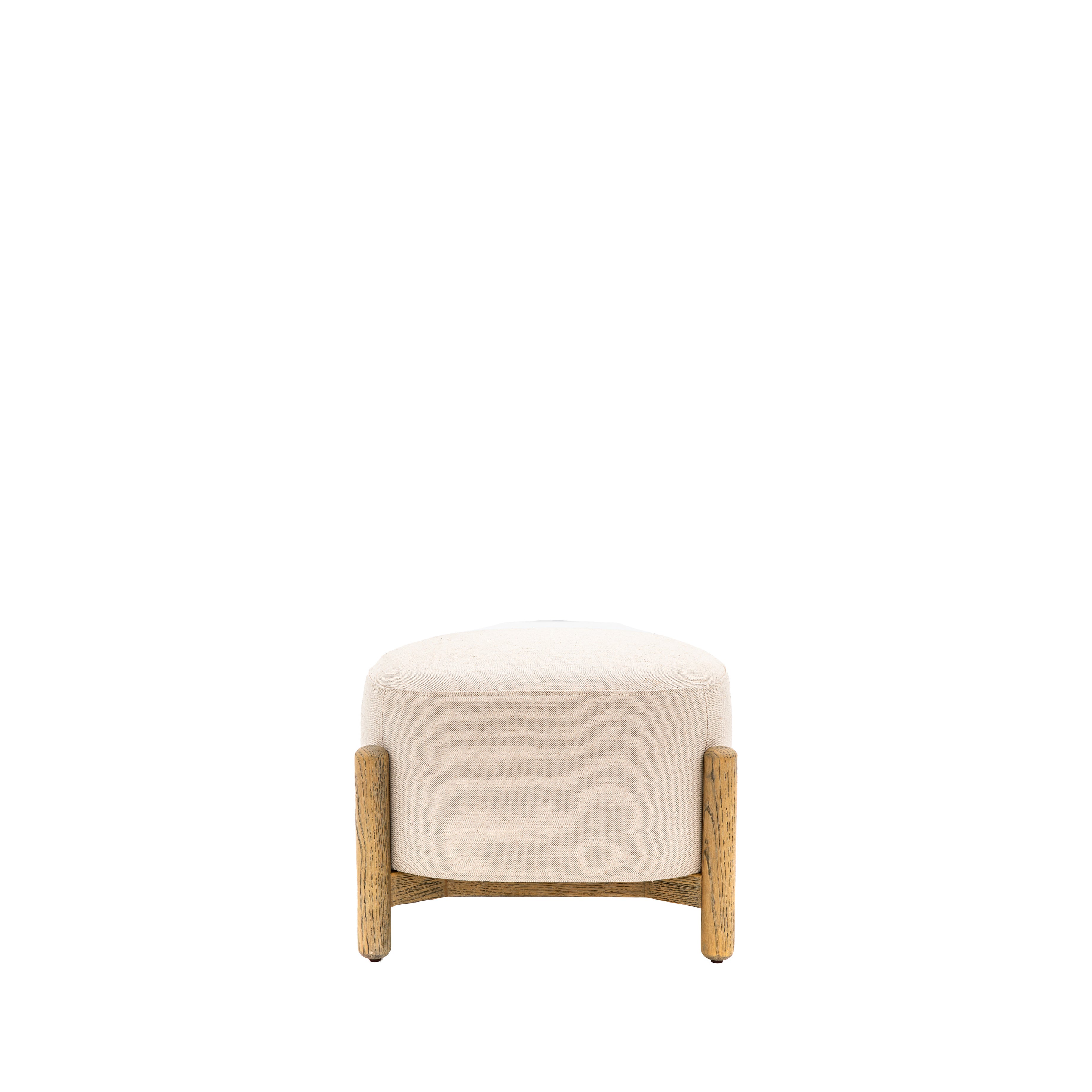 Tindon Curve Fabric Footstool | Natural - Image 3
