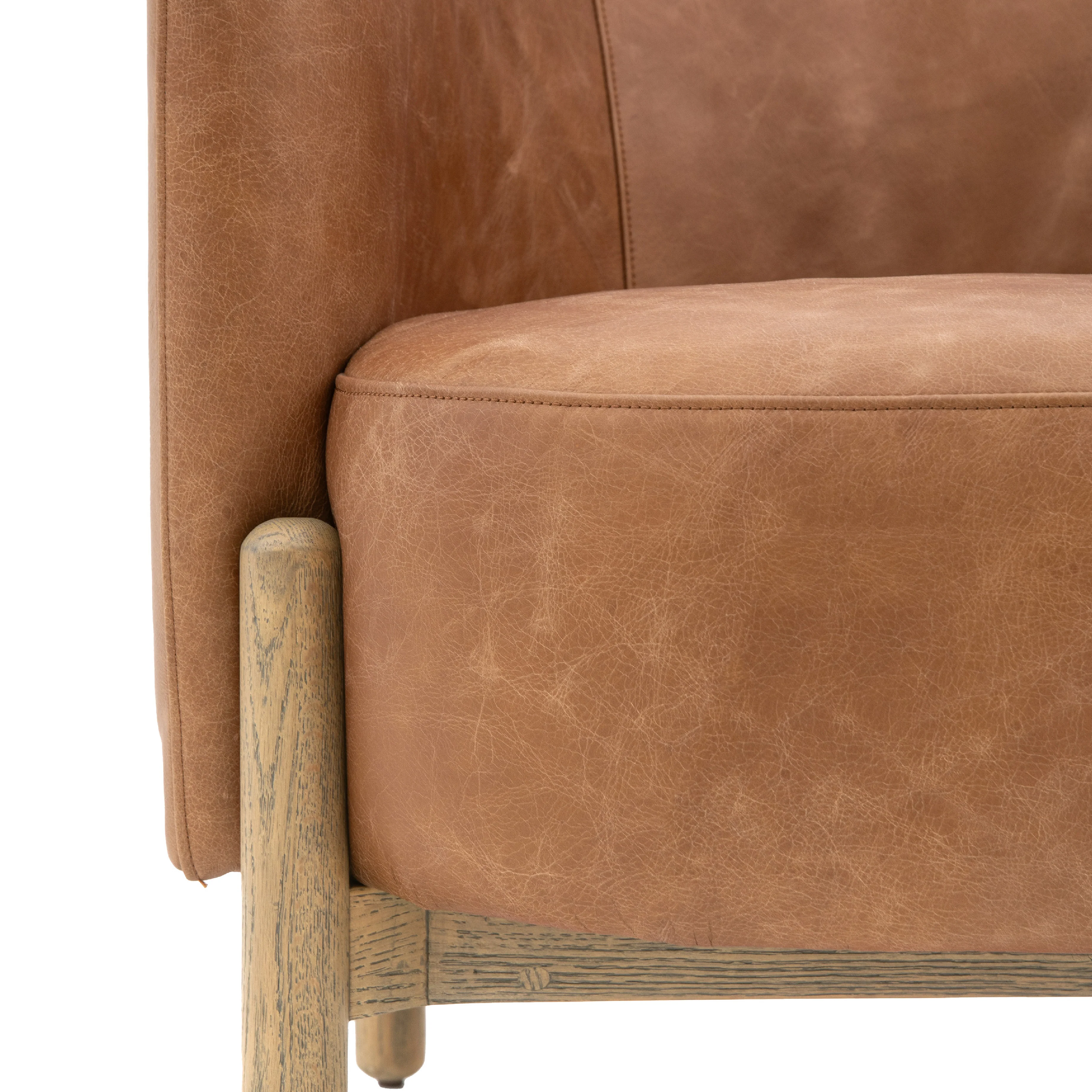 Tindon Curve Leather Armchair | Vintage Brown - Image 5