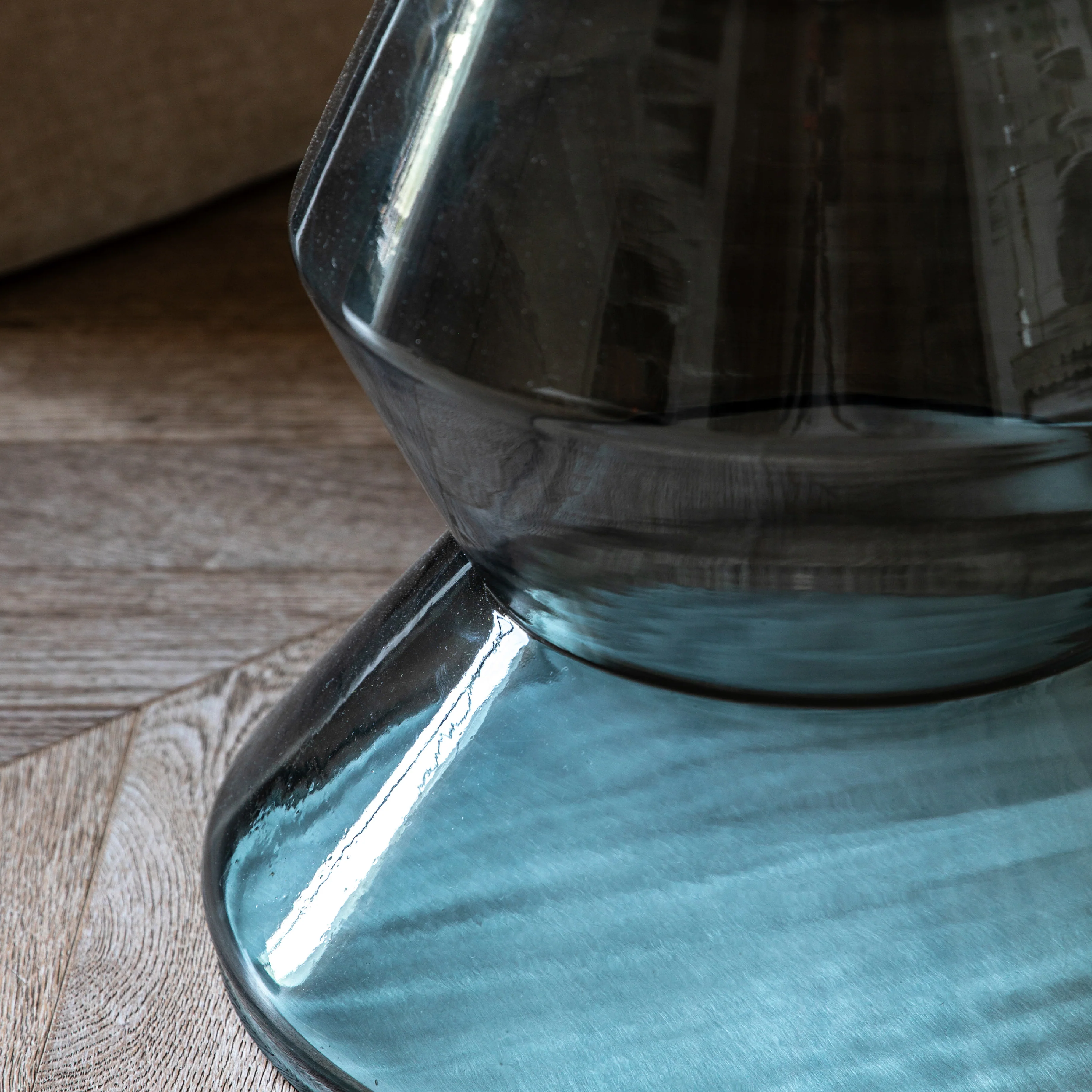 Turin Round Marble Top Side Table | Smoke Glass - Image 2