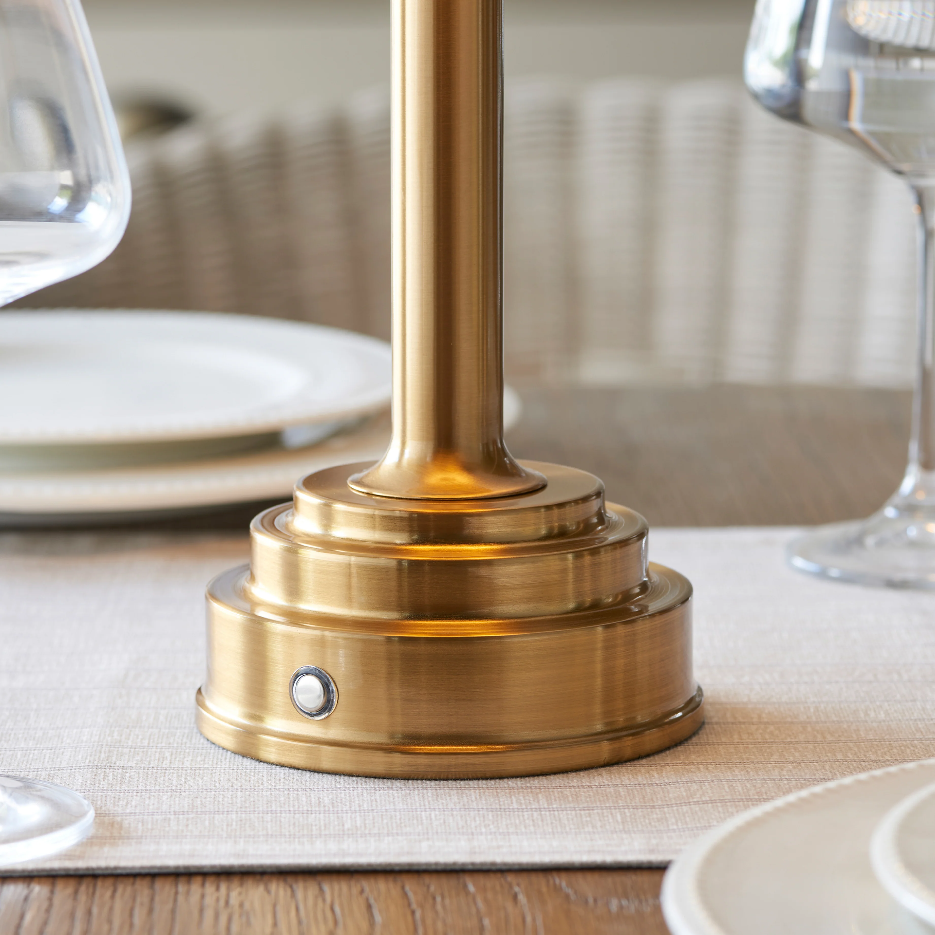 Upton Cordless Table Lamp Base | Brushed Aged Brass - Image 2