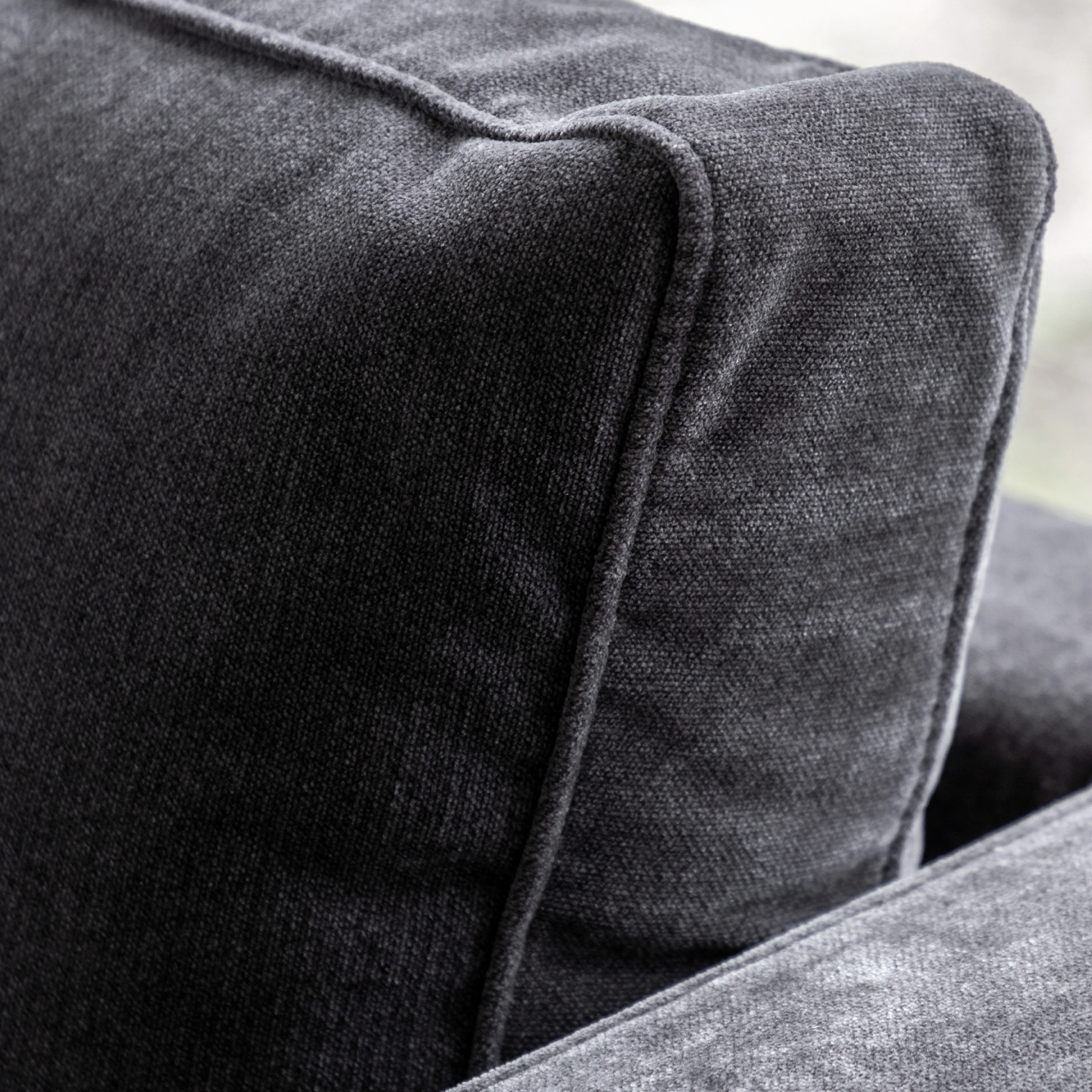Whitwell Button 3 Seat Sofa | Charcoal - Image 5