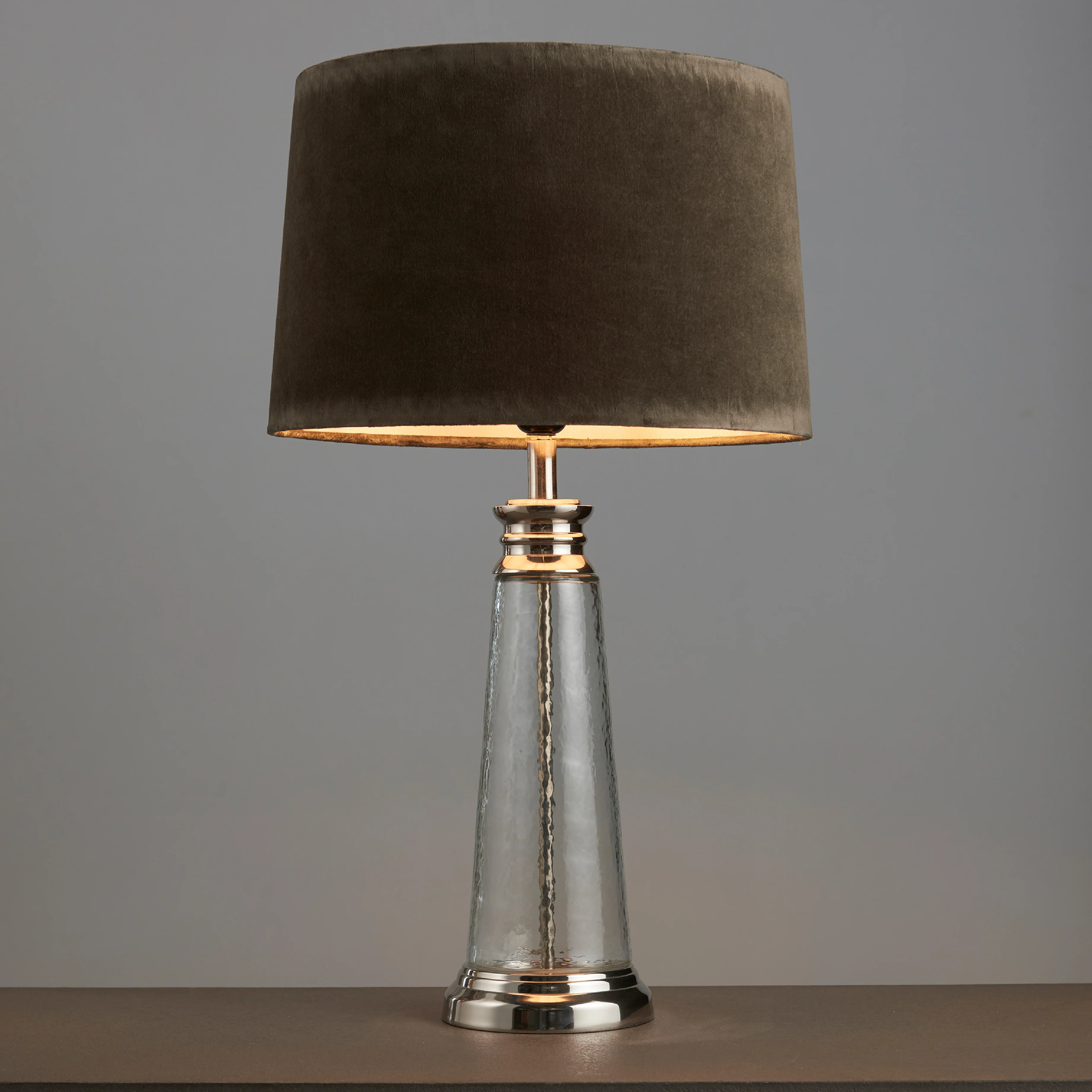 Winslet Hammered Glass Table Lamp | Grey - Image 2