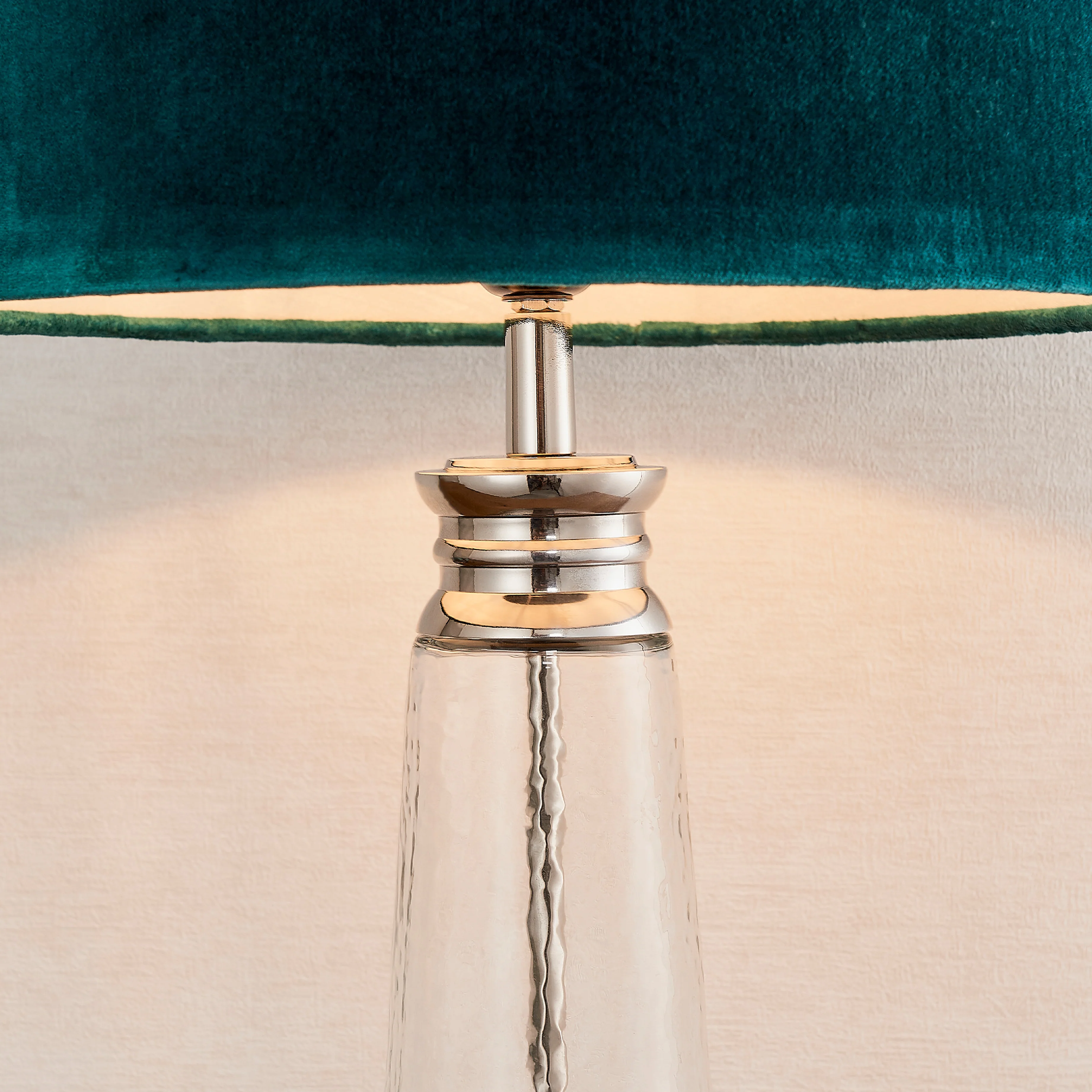 Winslet Hammered Glass Table Lamp | Teal - Image 2