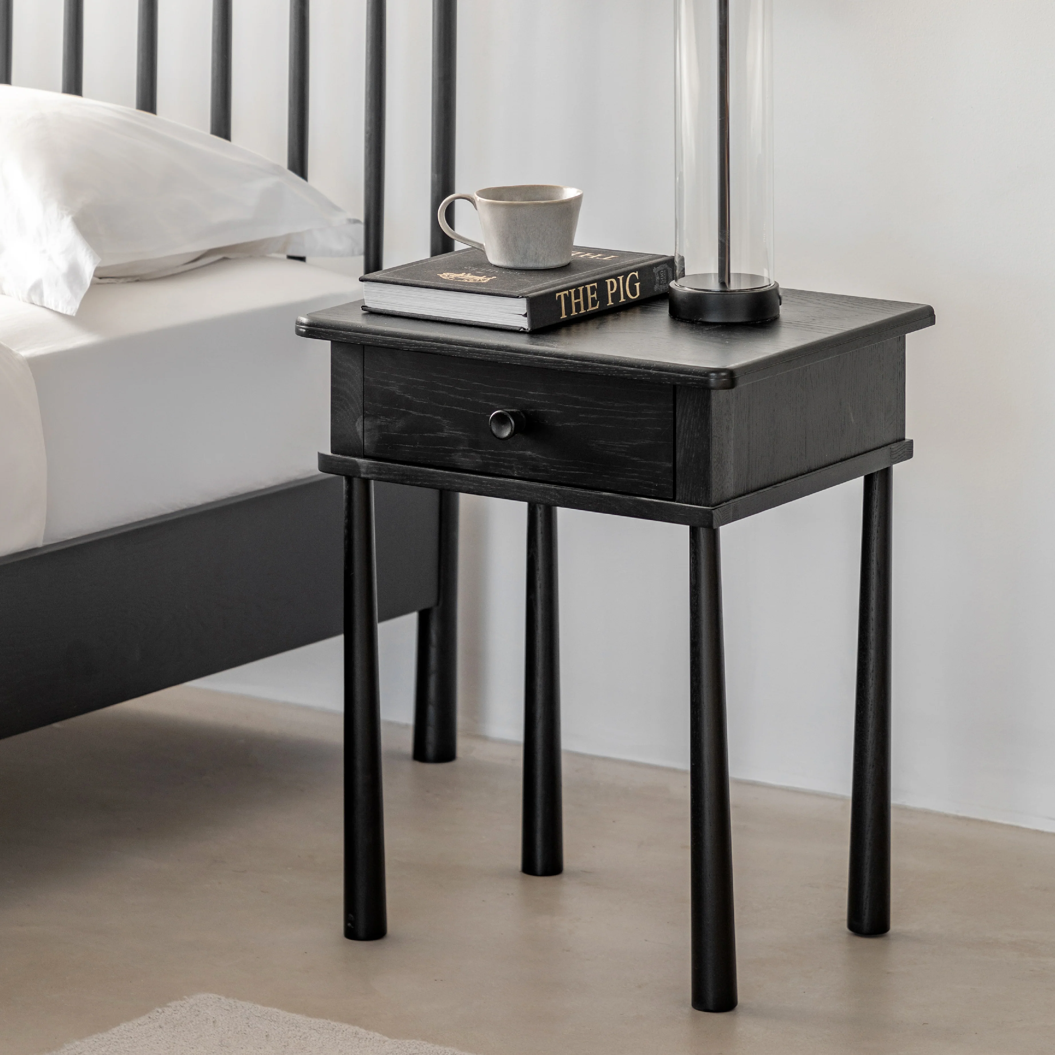 Wycombe Nordic Bedside Table | Black - Image 2