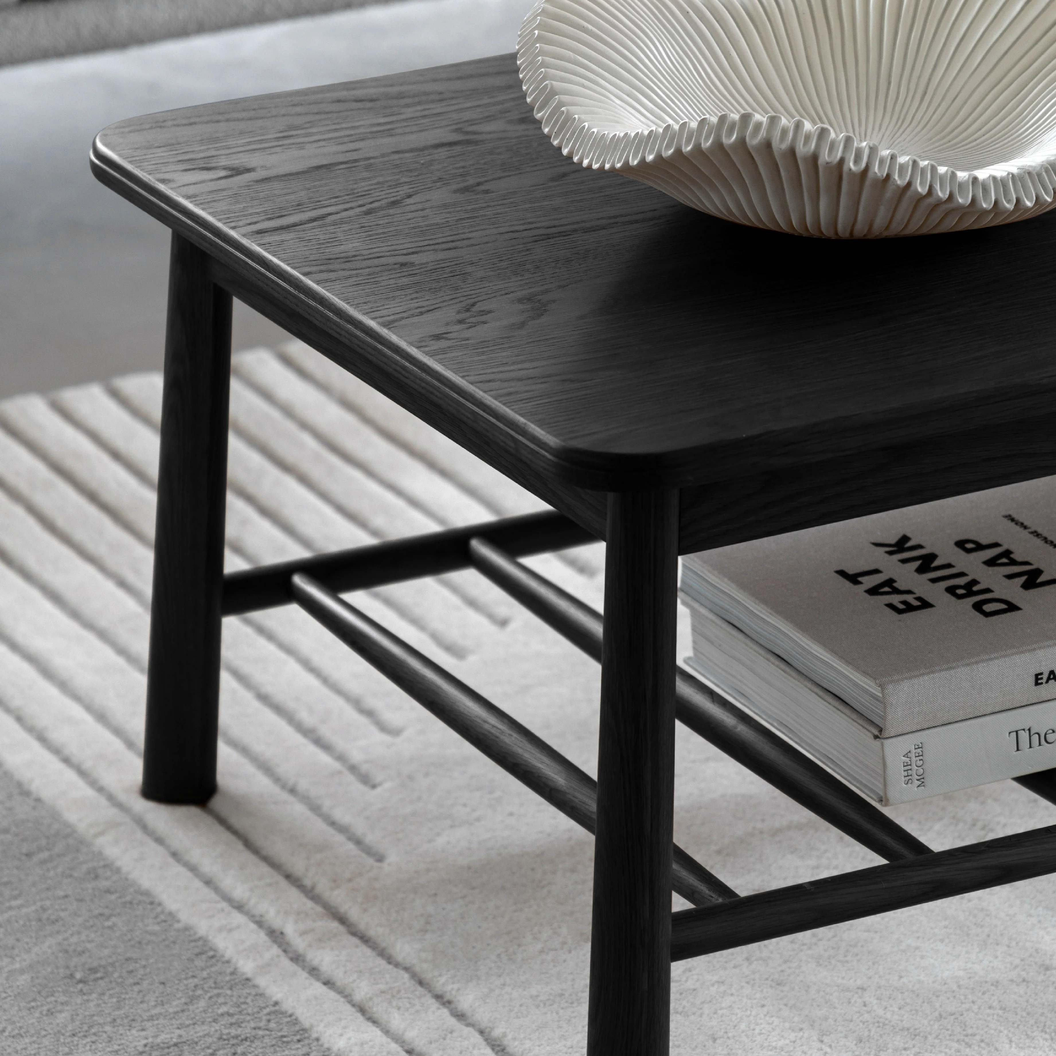 Wycombe Nordic Rectangular Coffee Table | Black - Image 2