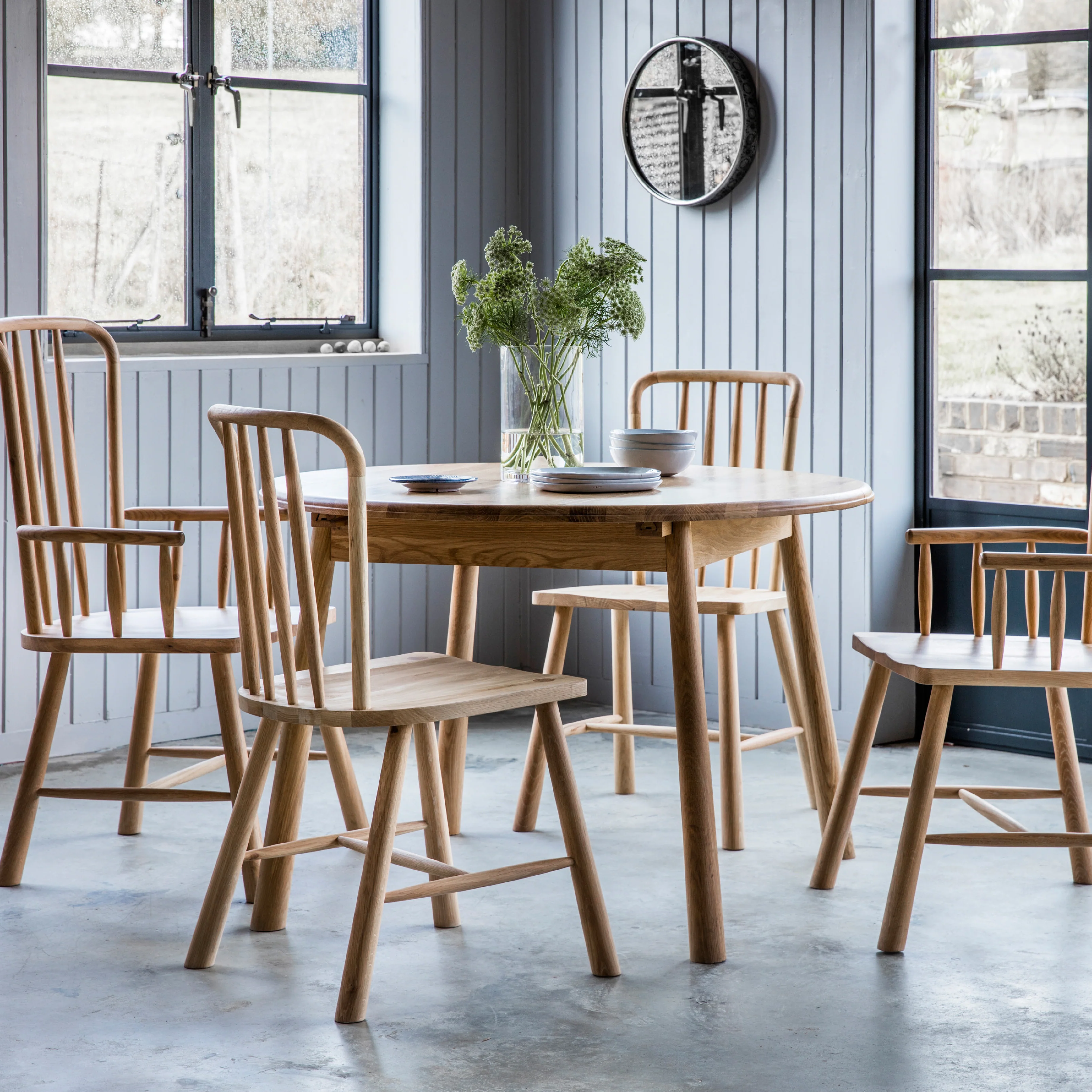 Wycombe Nordic Round Extending Dining Table | Natural - Image 2