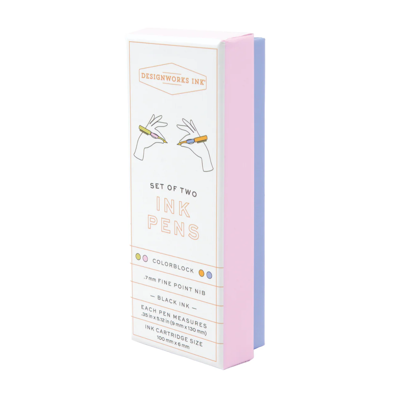 Fine Nib Colour Block Pens | Lilac/Cornflower | Set of 2 - Image 3