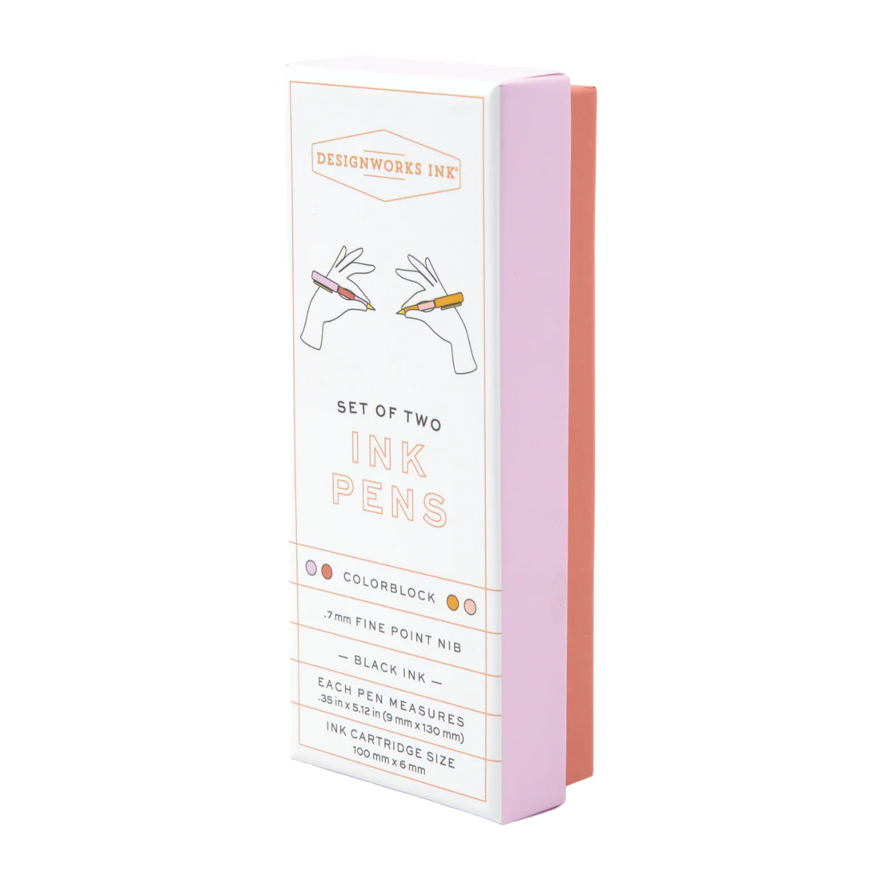 Fine Nib Colour Block Pens | Rosewood/Blush | Set of 2 - Image 3