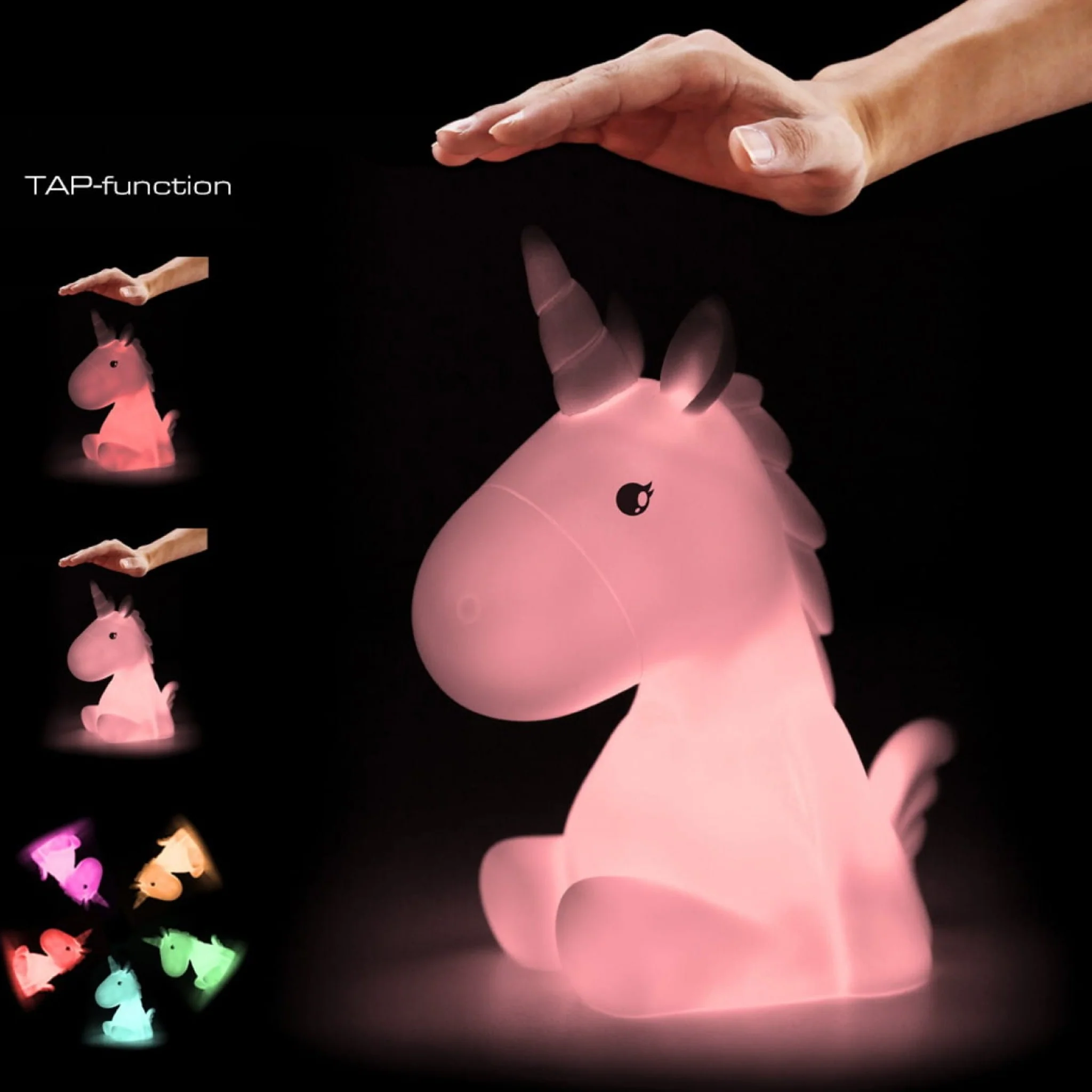 Colour Changing Night Light | Candy Pink Unicorn | Medium - Image 4