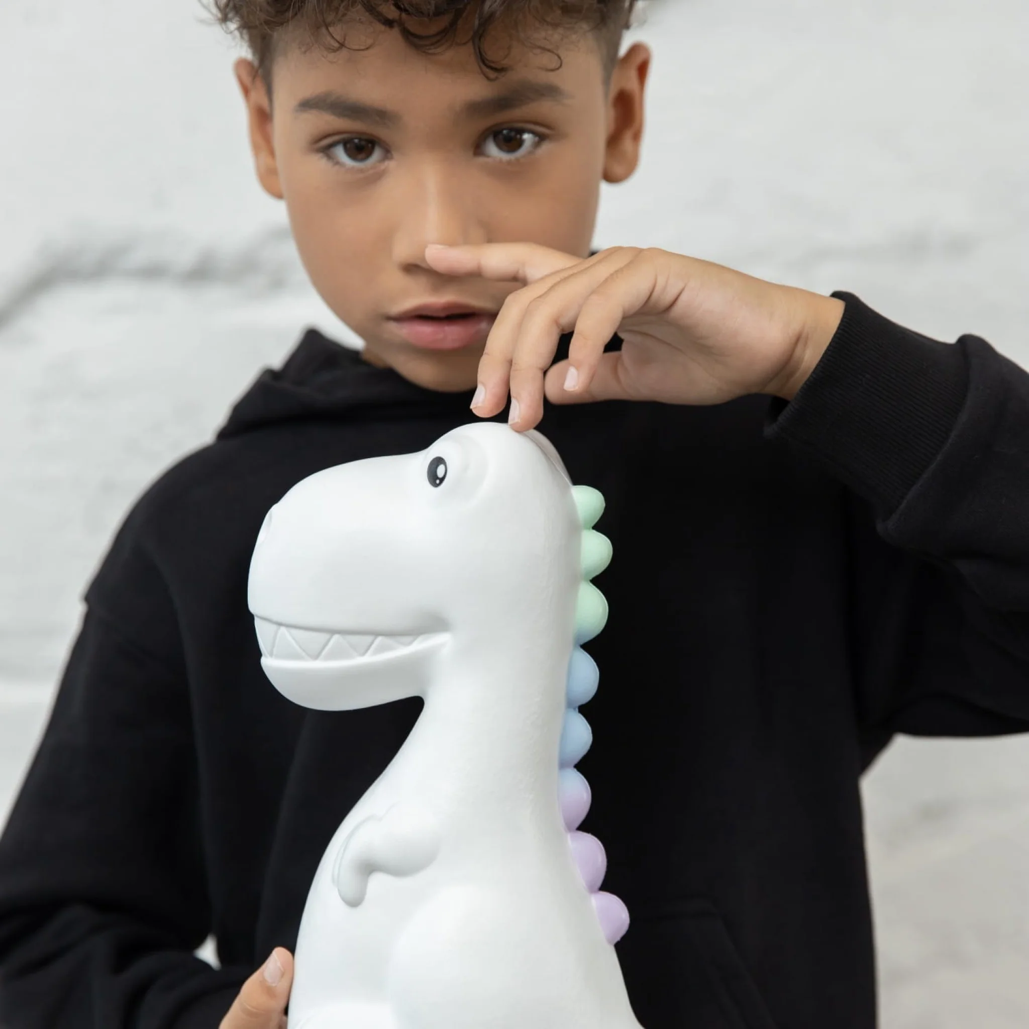 Colour Changing Night Light | White Dinosaur with USB Cable | XL - Image 5