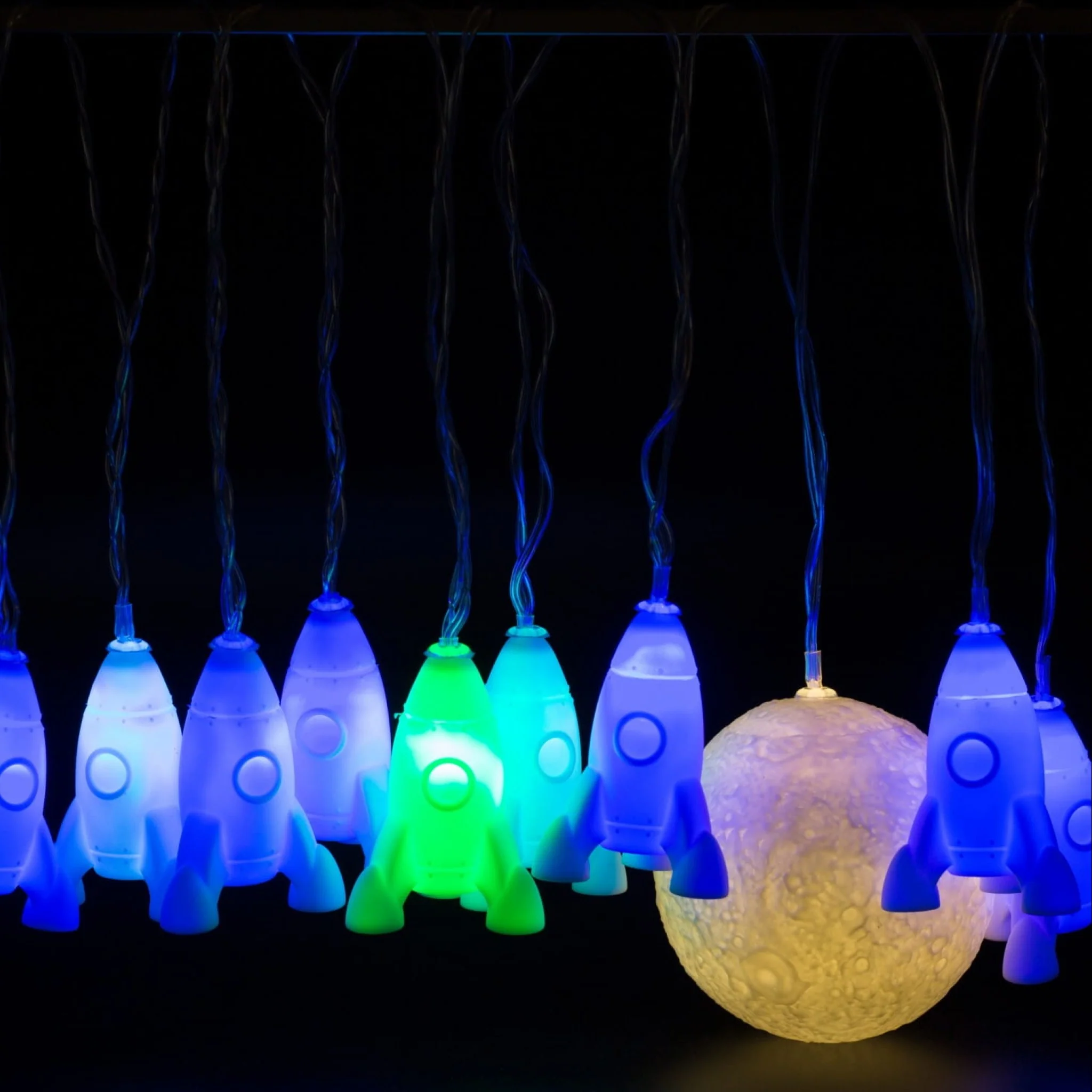 LED String Lights | Rockets & Moon | 10 Lights - Image 2