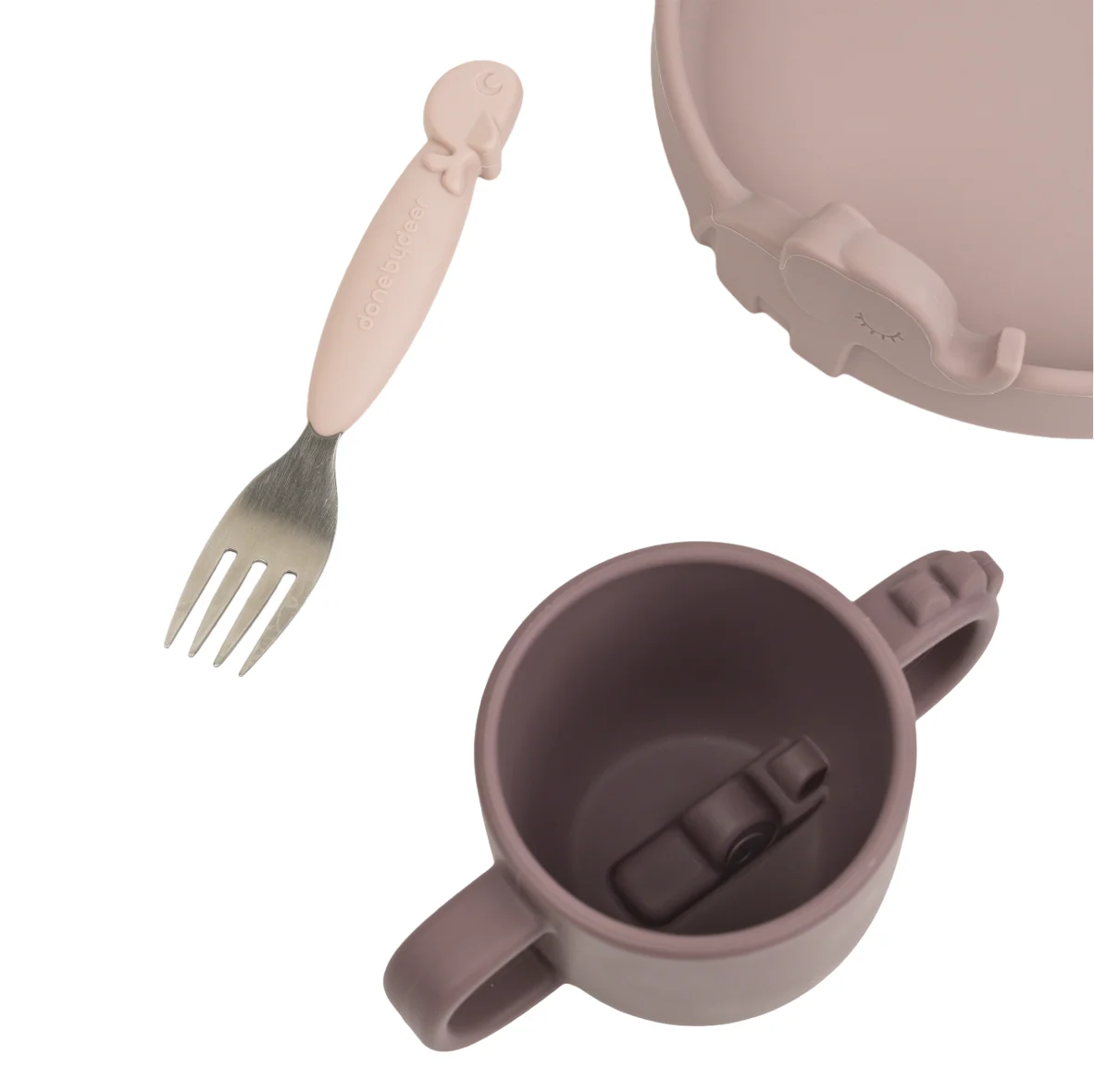 Peekaboo Deer Friends Dinner Set | Powder Pink - Image 3