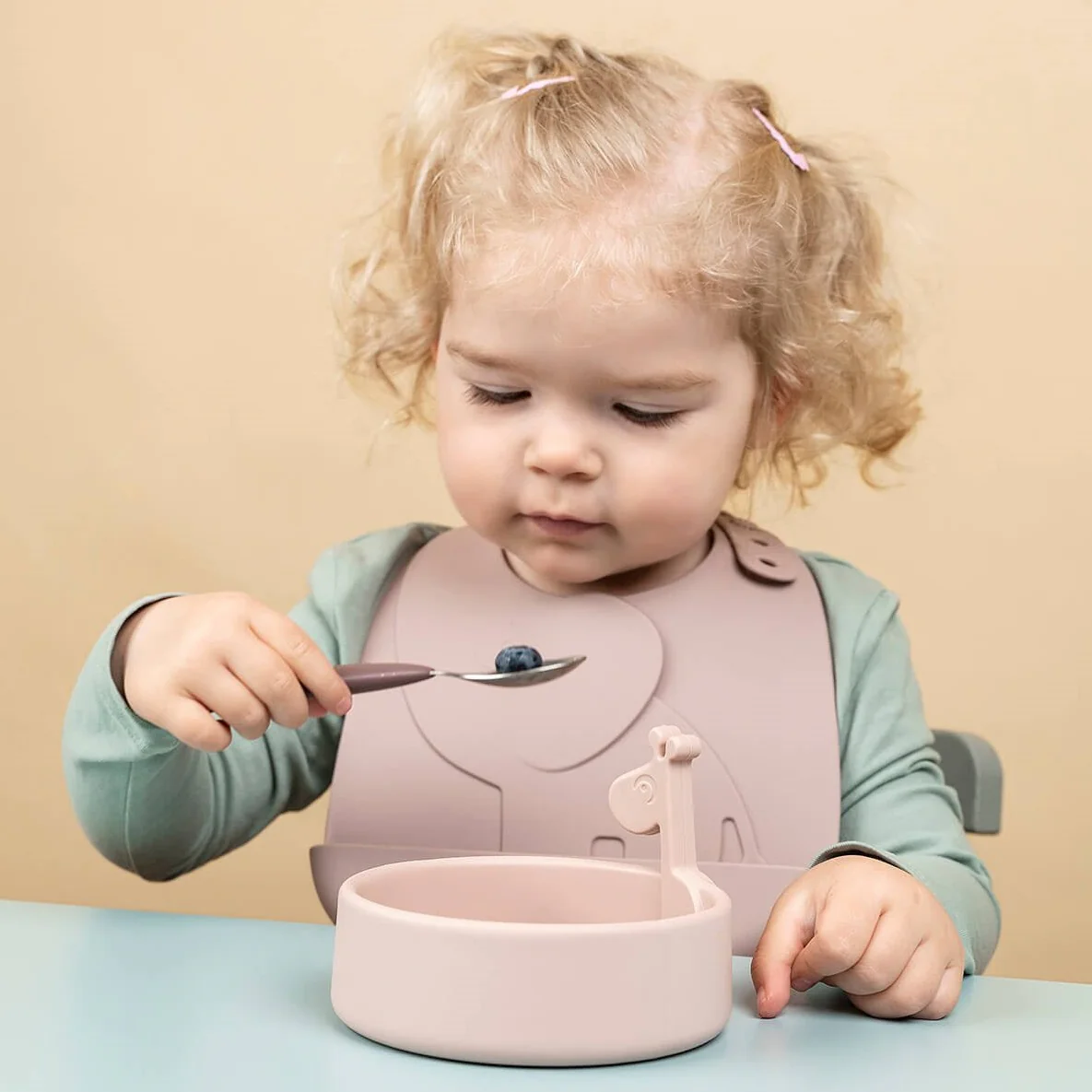 Peekaboo Deer Friends First Meal Set | Powder Pink - Image 5
