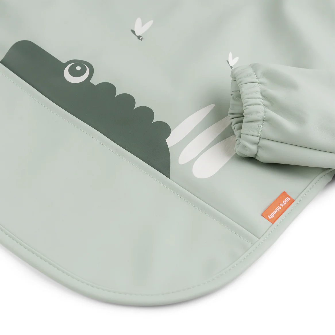 Sleeved Pocket Bib | Croco | Green - Image 2