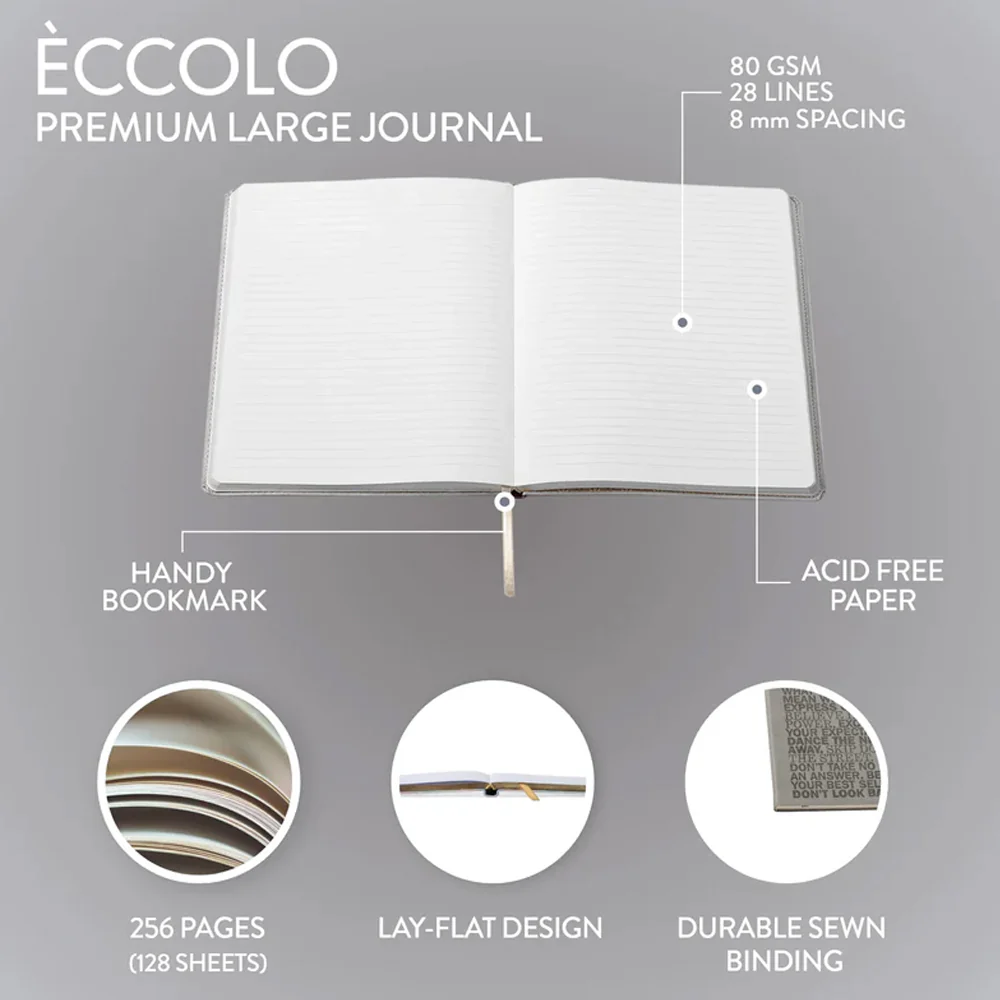 Be Bold' Desk Journal with Bookmark | Grey | 8x10" - Image 3