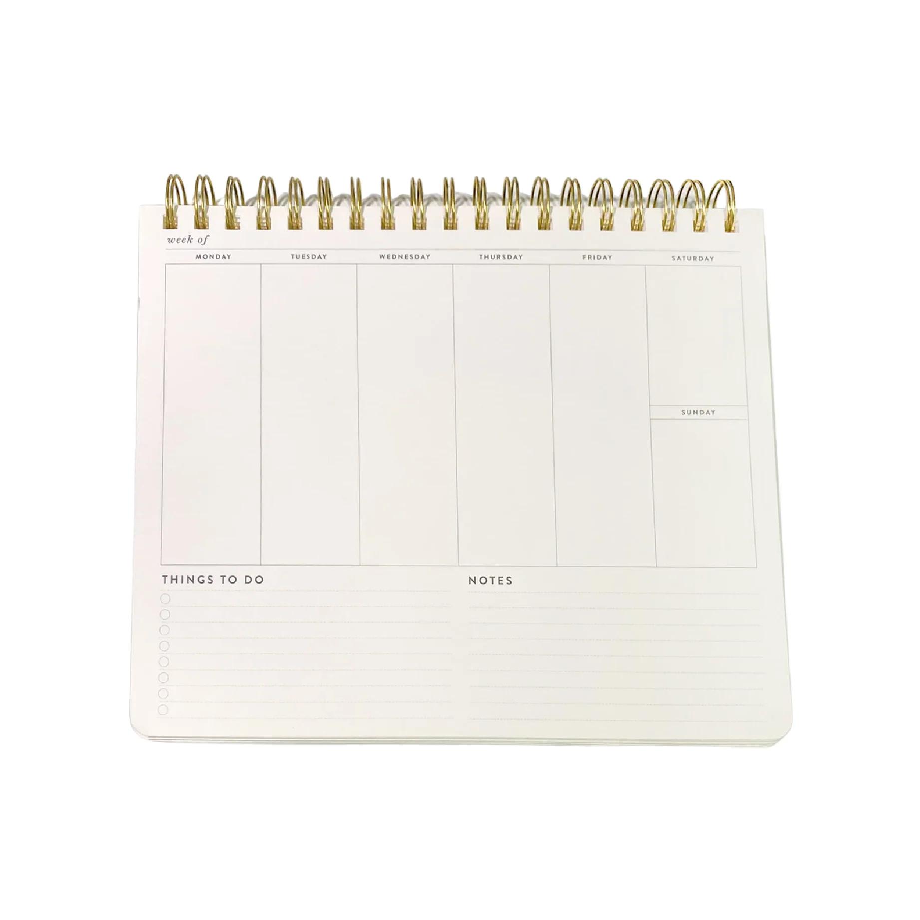 Spiral Undated Weekly Desk Planner | Black & Gold | 10x8" - Image 3