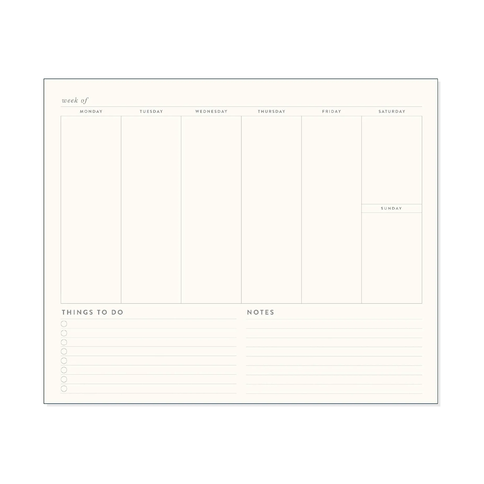 Spiral Undated Weekly Desk Planner | Black & Gold | 10x8" - Image 4
