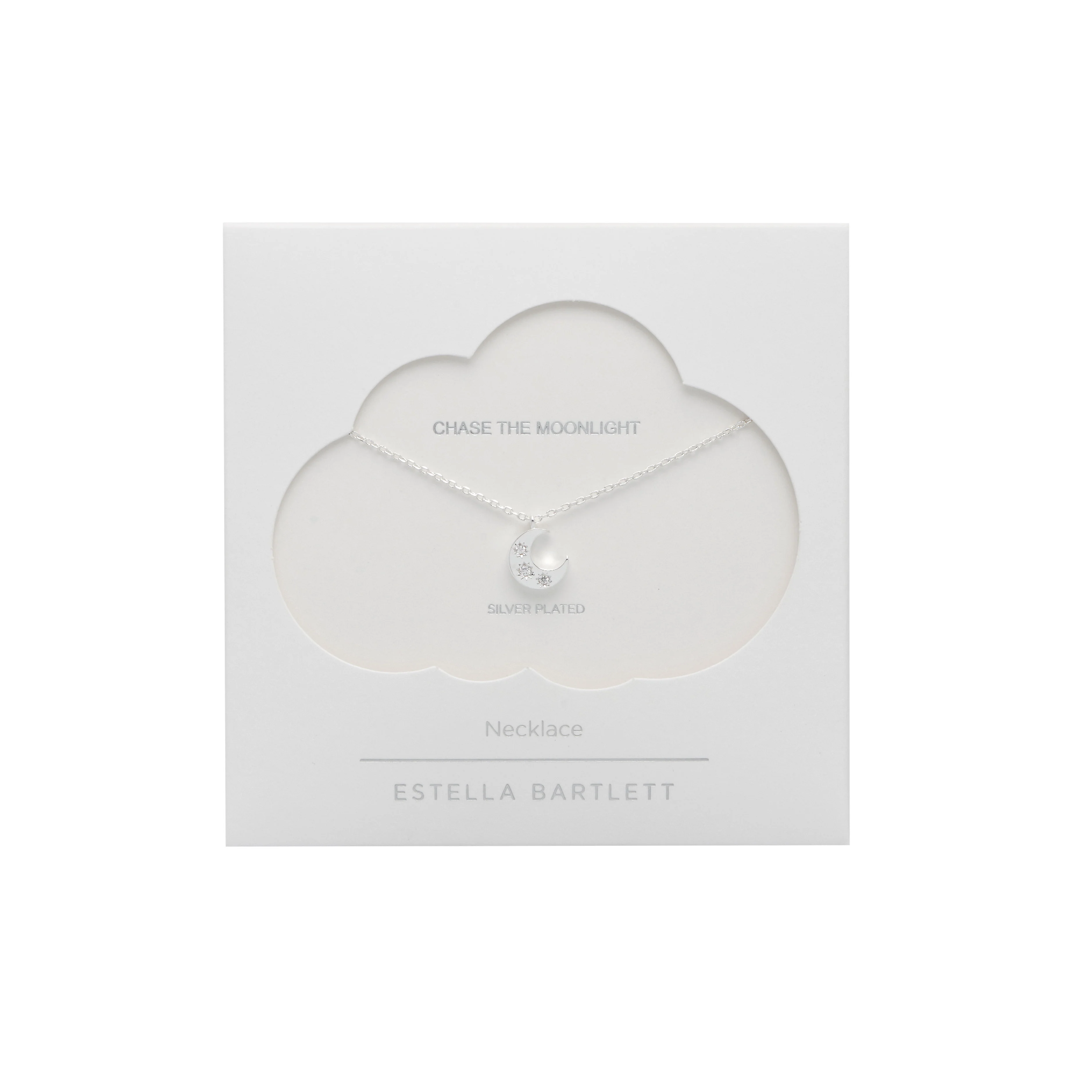 CZ Moon Necklace | Silver Plated - Image 3