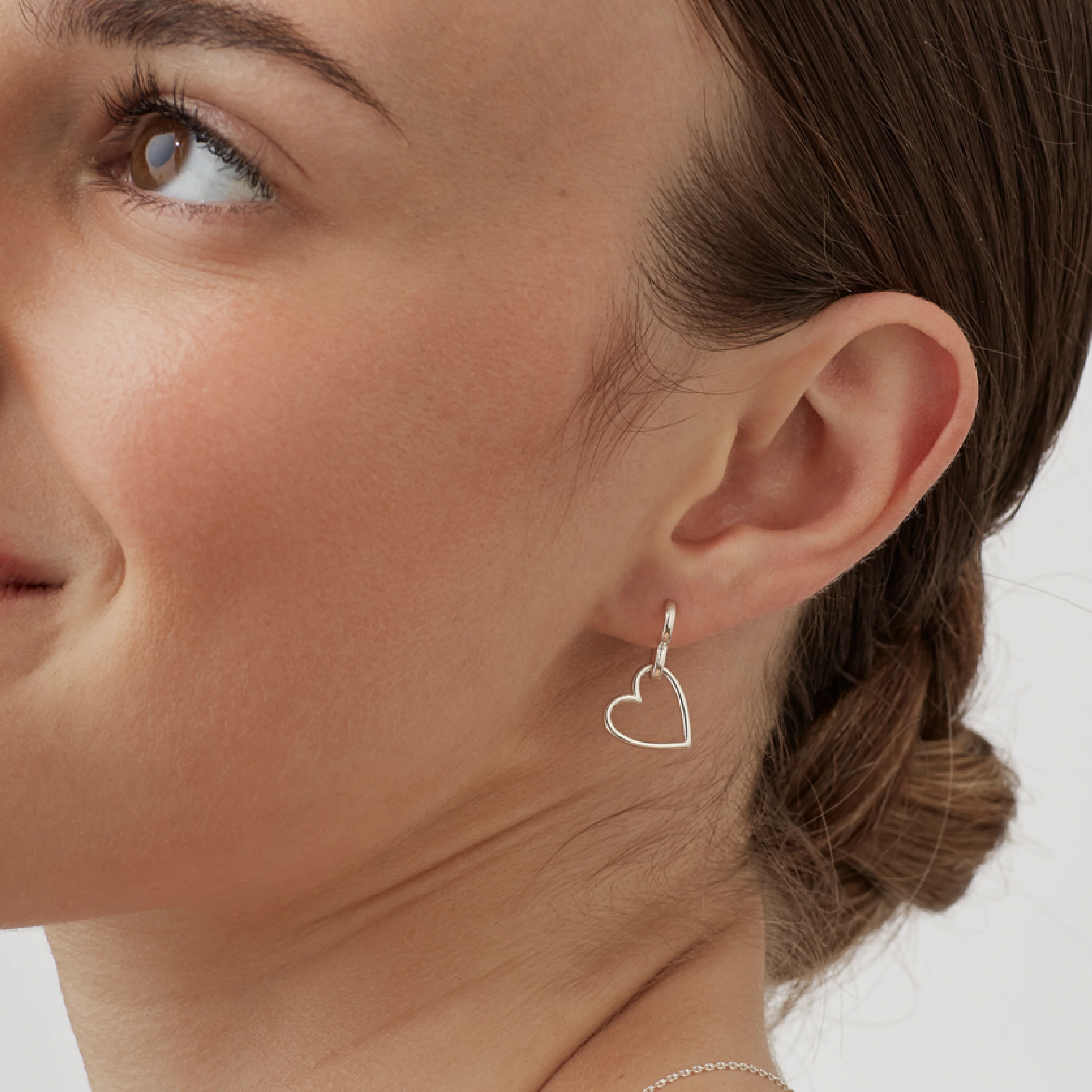 Double Heart Hoop Earrings | Silver Plated - Image 2