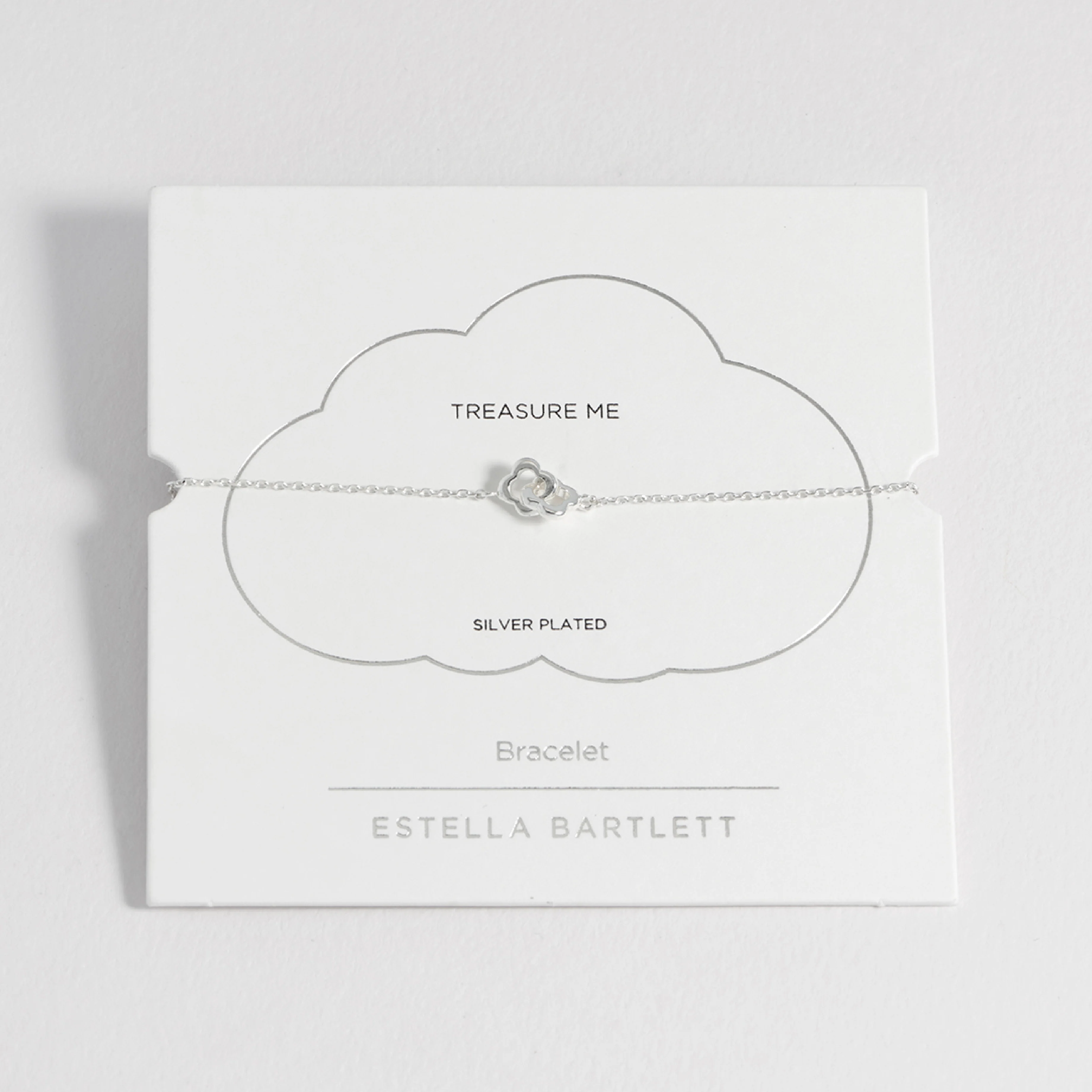 Double Linked Flower Bracelet | Silver Plated - Image 3