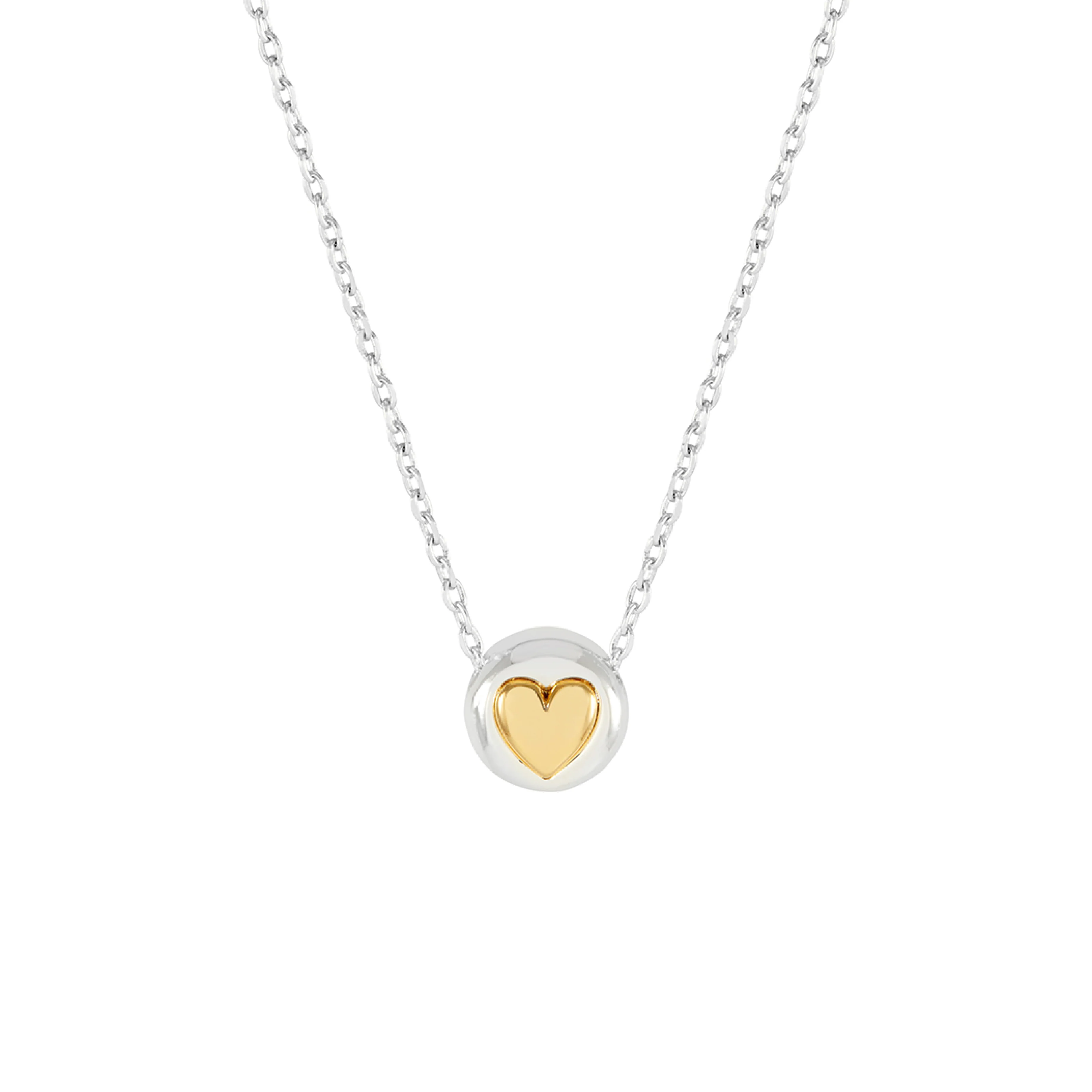 Heart Disc Bead Necklace | Gold & Silver Plated