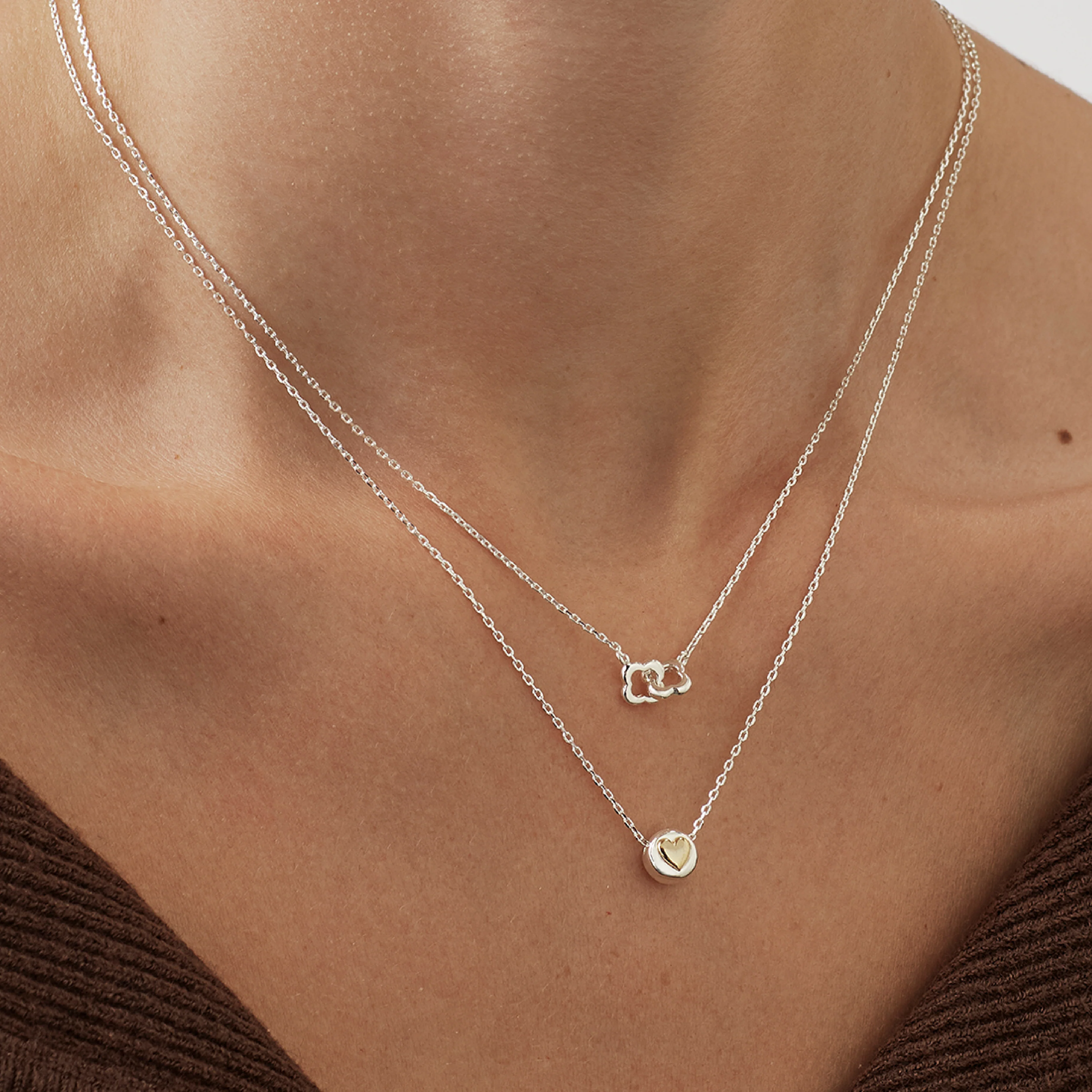Heart Disc Bead Necklace | Gold & Silver Plated - Image 2