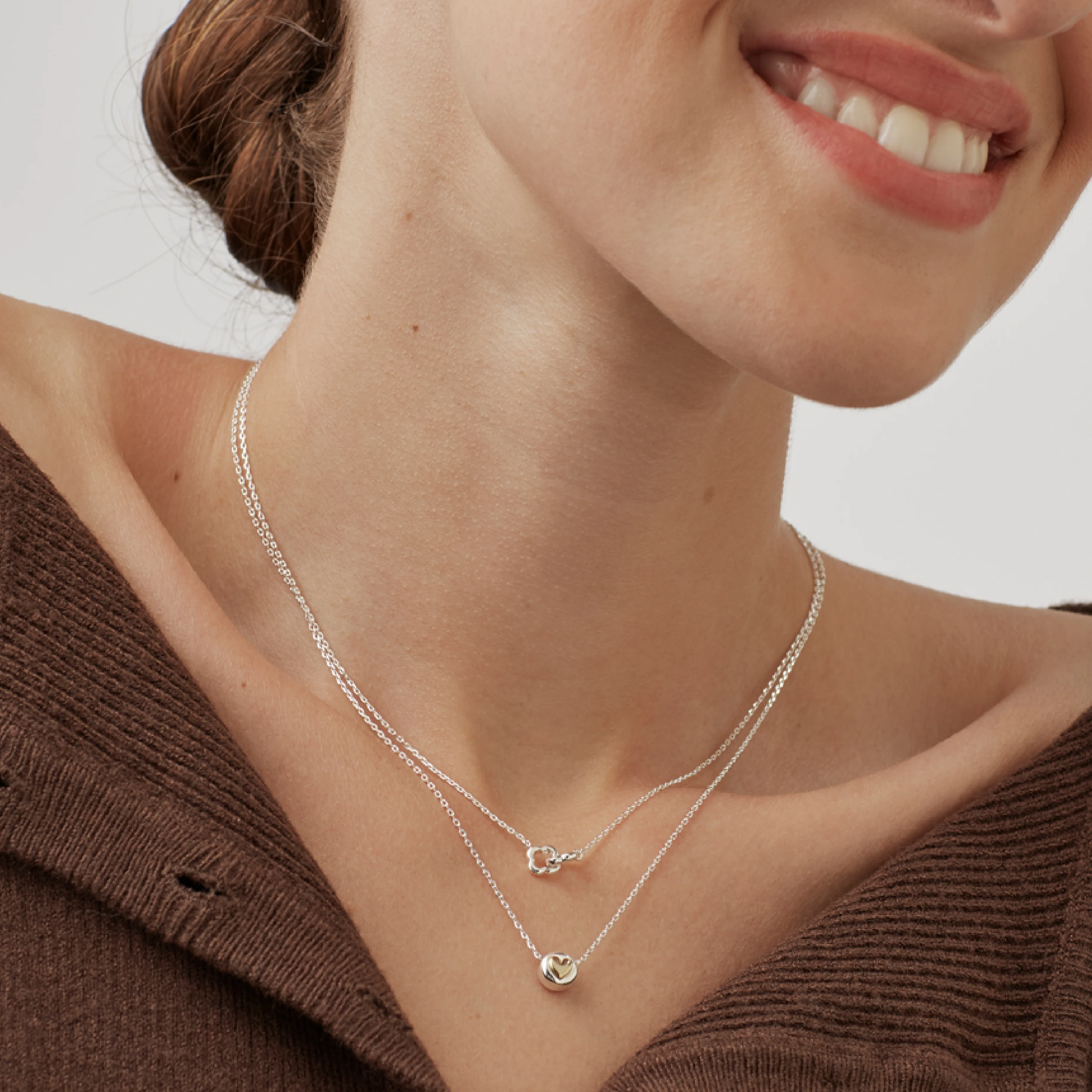 Heart Disc Bead Necklace | Gold & Silver Plated - Image 5
