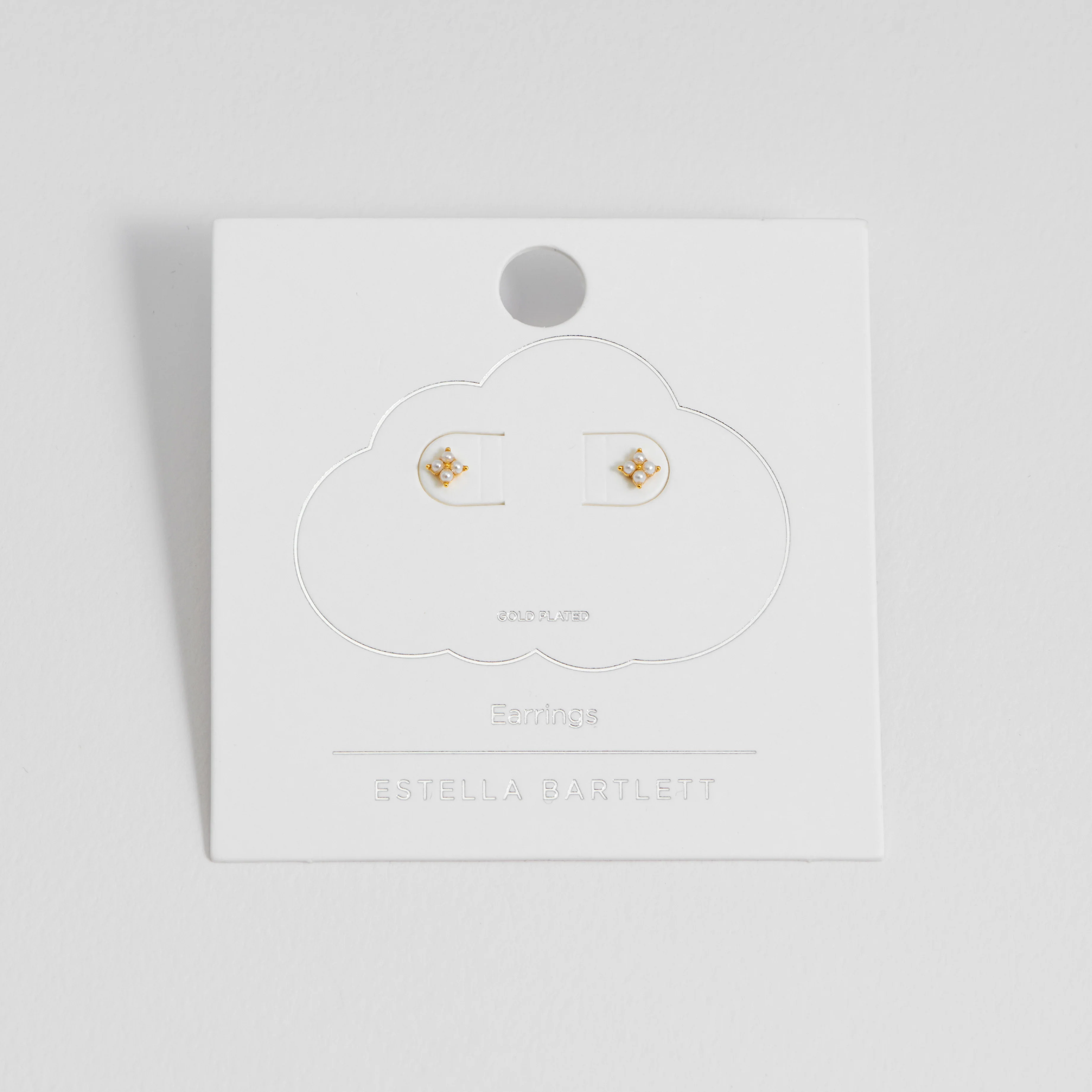 Mini Pearl Flower Stud Earrings | Gold Plated - Image 3