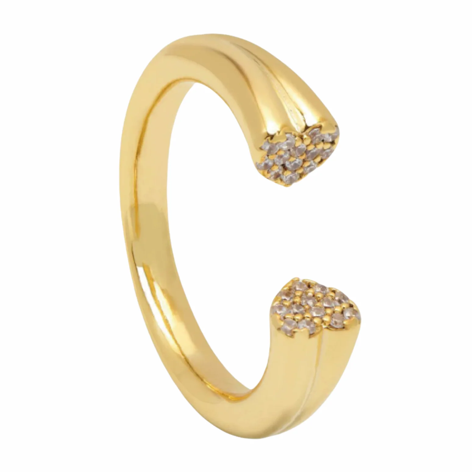 Open Heart CZ Ring | Gold Plate - Image 3
