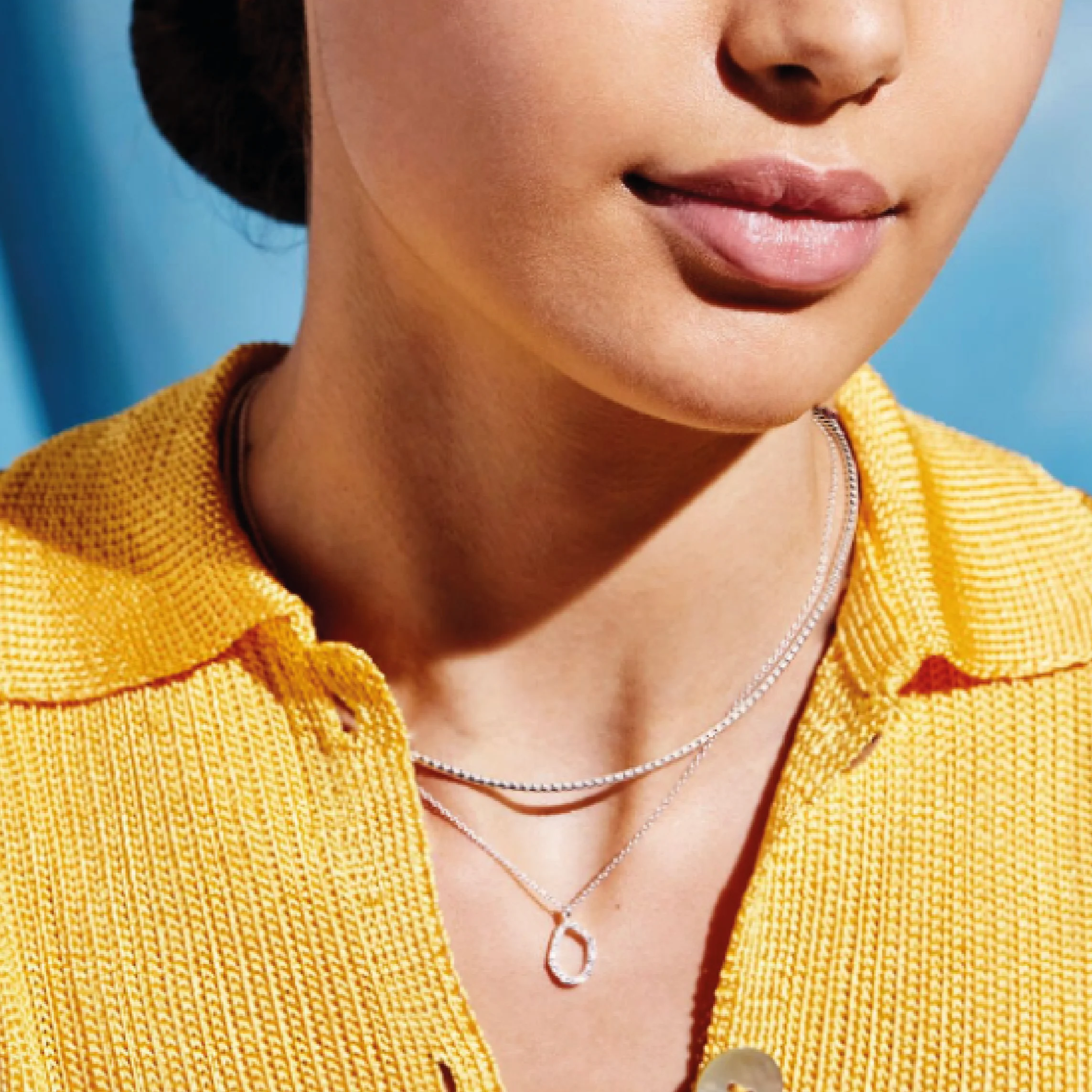 Pave Organic Shape Necklace | Treasure Me | Silver - Image 2
