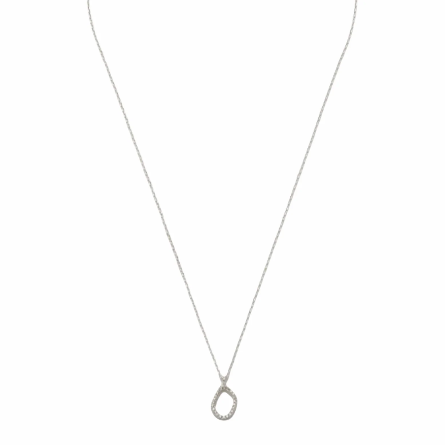 Pave Organic Shape Necklace | Treasure Me | Silver - Image 3