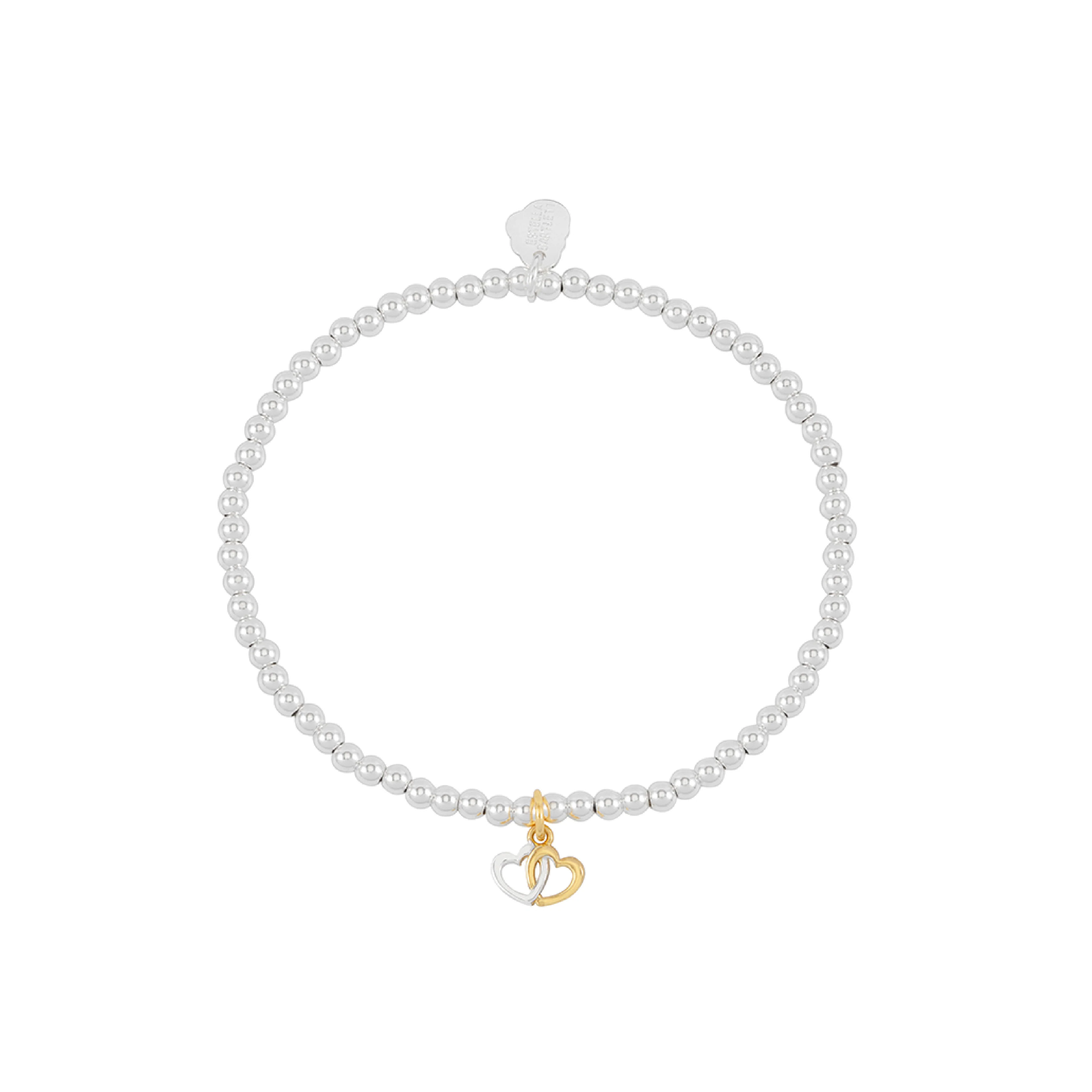 Sienna Interlinked Heart Charm Bracelet | Gold & Silver Plated